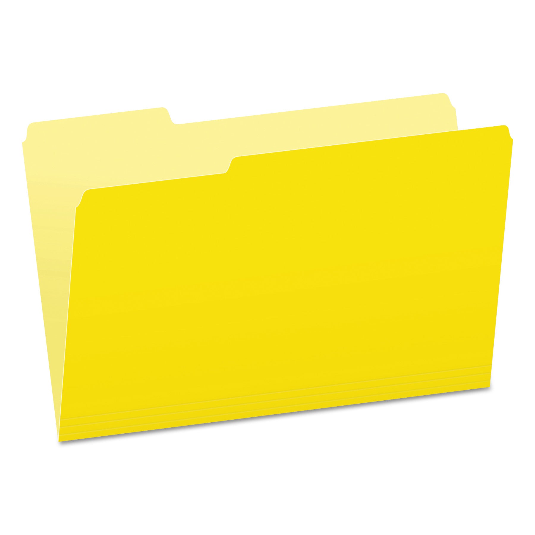 Colored File Folders, 1/3-Cut Tabs: Assorted, Legal Size, Yellow/Light Yellow, 100/Box - 