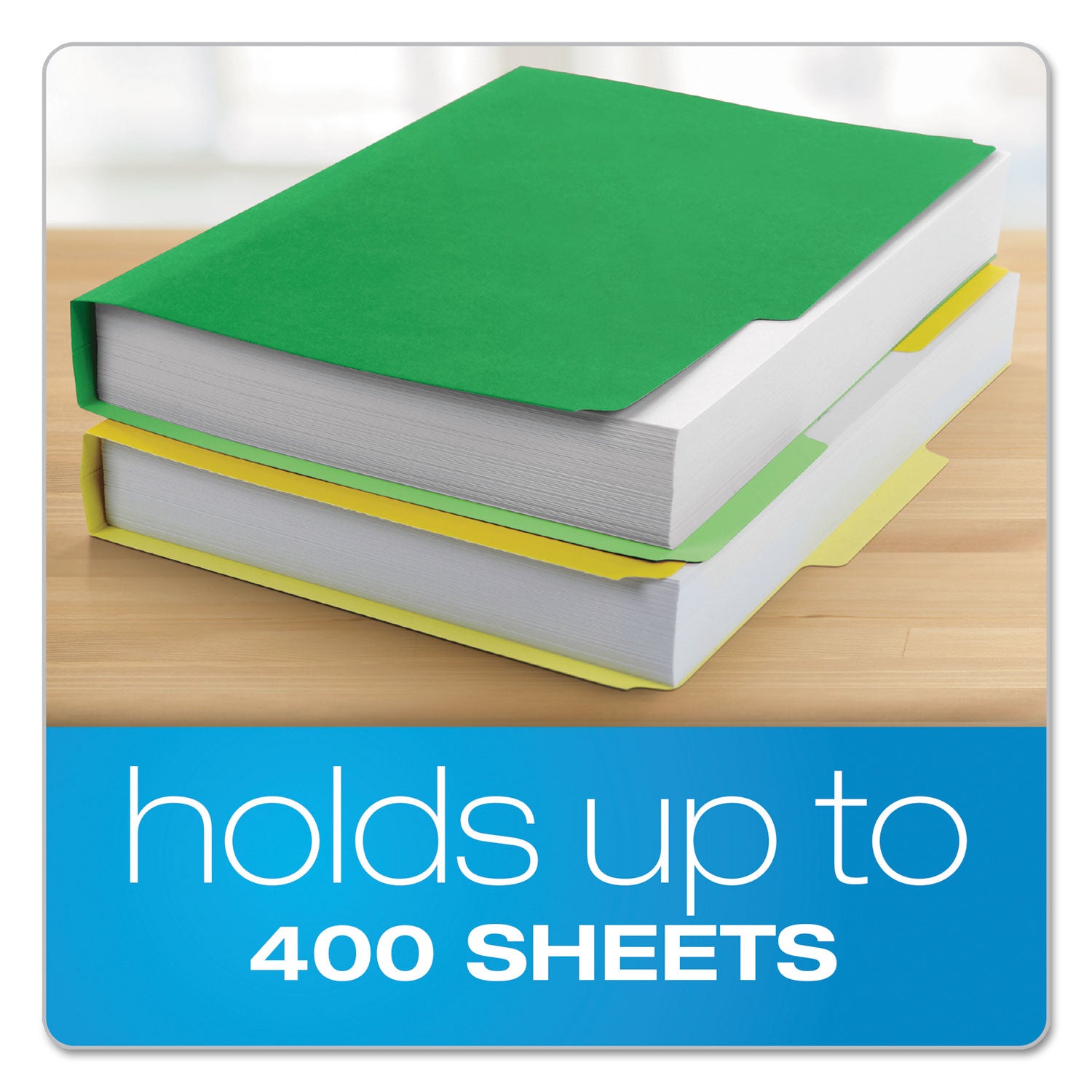Double Stuff File Folders, 1/3-Cut Tabs: Assorted, Letter Size, Assorted Colors, 50/Pack
