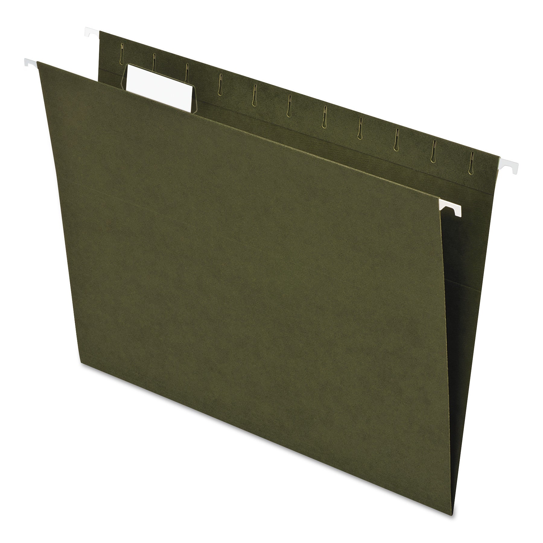 Earthwise by Pendaflex 100% Recycled Colored Hanging File Folders, Letter Size, 1/5-Cut Tabs, Green, 25/Box - 