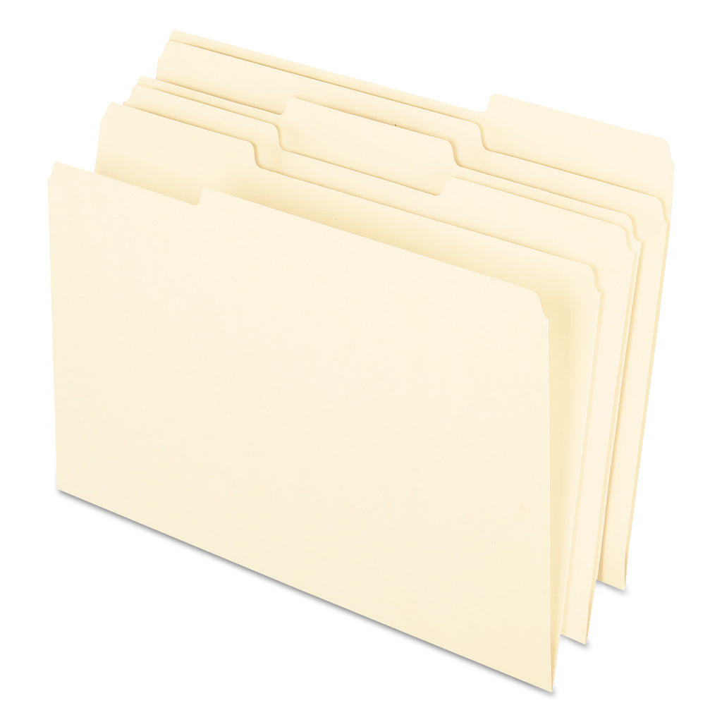 Earthwise by Pendaflex 100% Recycled Manila File Folder, 1/3-Cut Tabs: Assorted, Legal Size, 0.75" Expansion, Manila, 100/Box