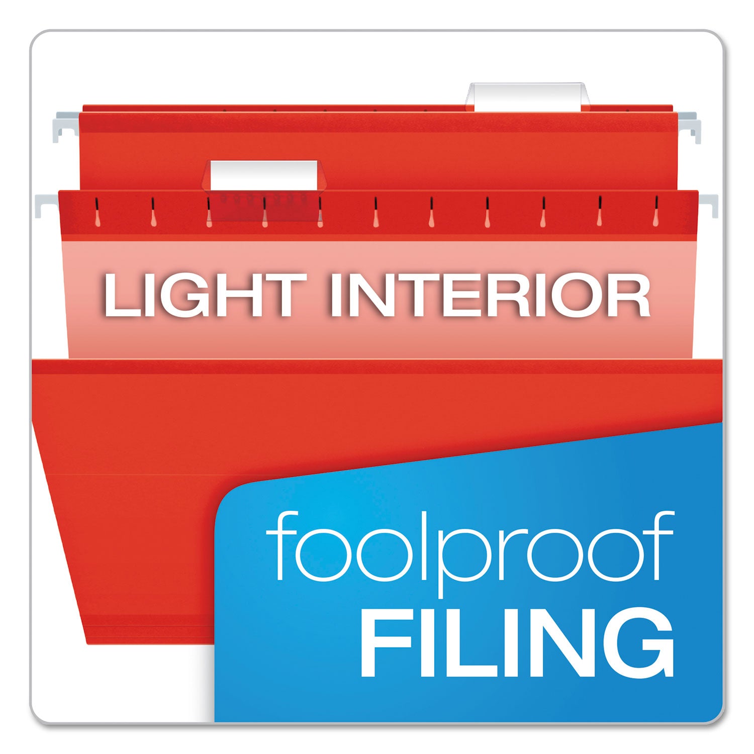 Colored Reinforced Hanging Folders, Legal Size, 1/5-Cut Tabs, Assorted Colors, 25/Box - 