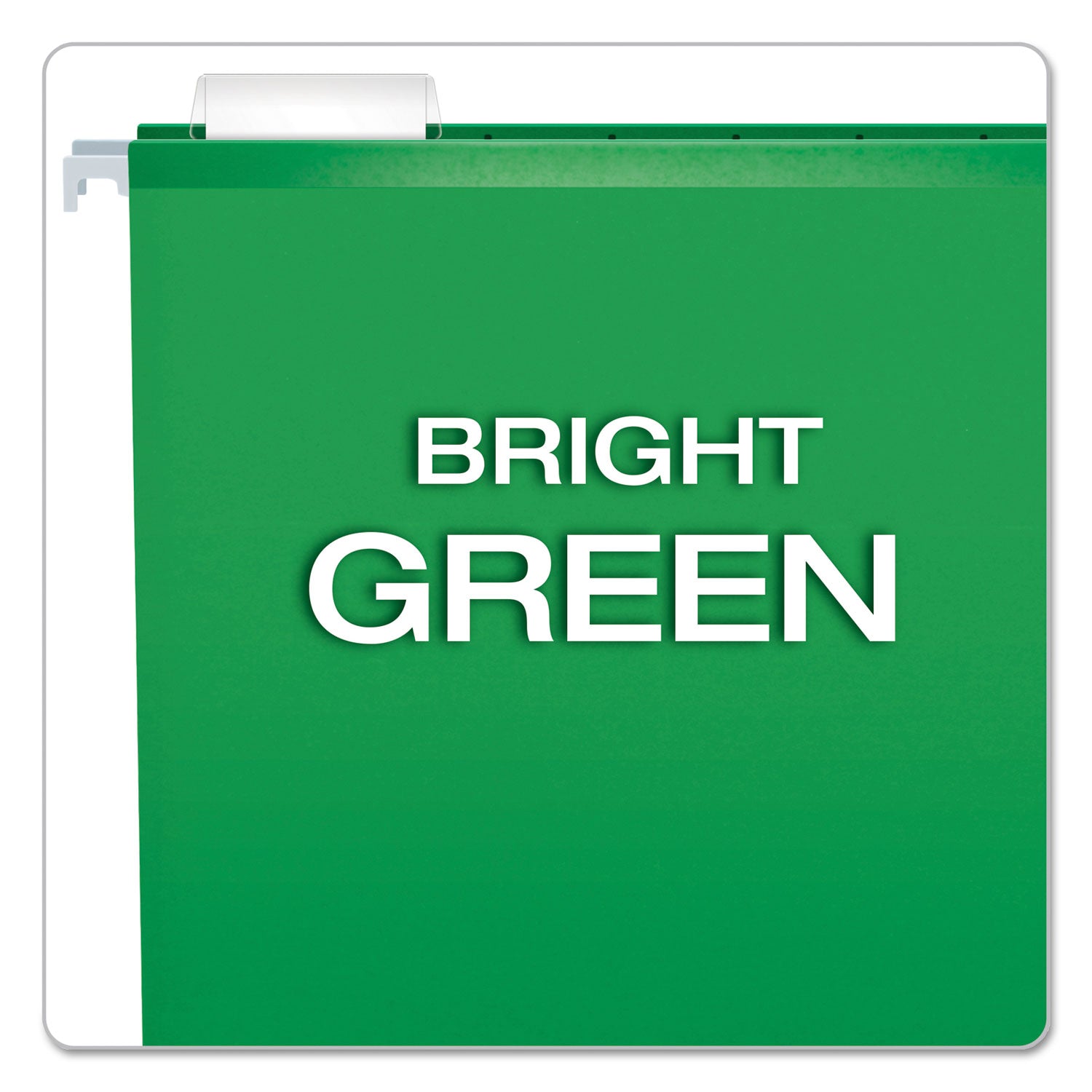 Colored Reinforced Hanging Folders, Legal Size, 1/5-Cut Tabs, Bright Green, 25/Box