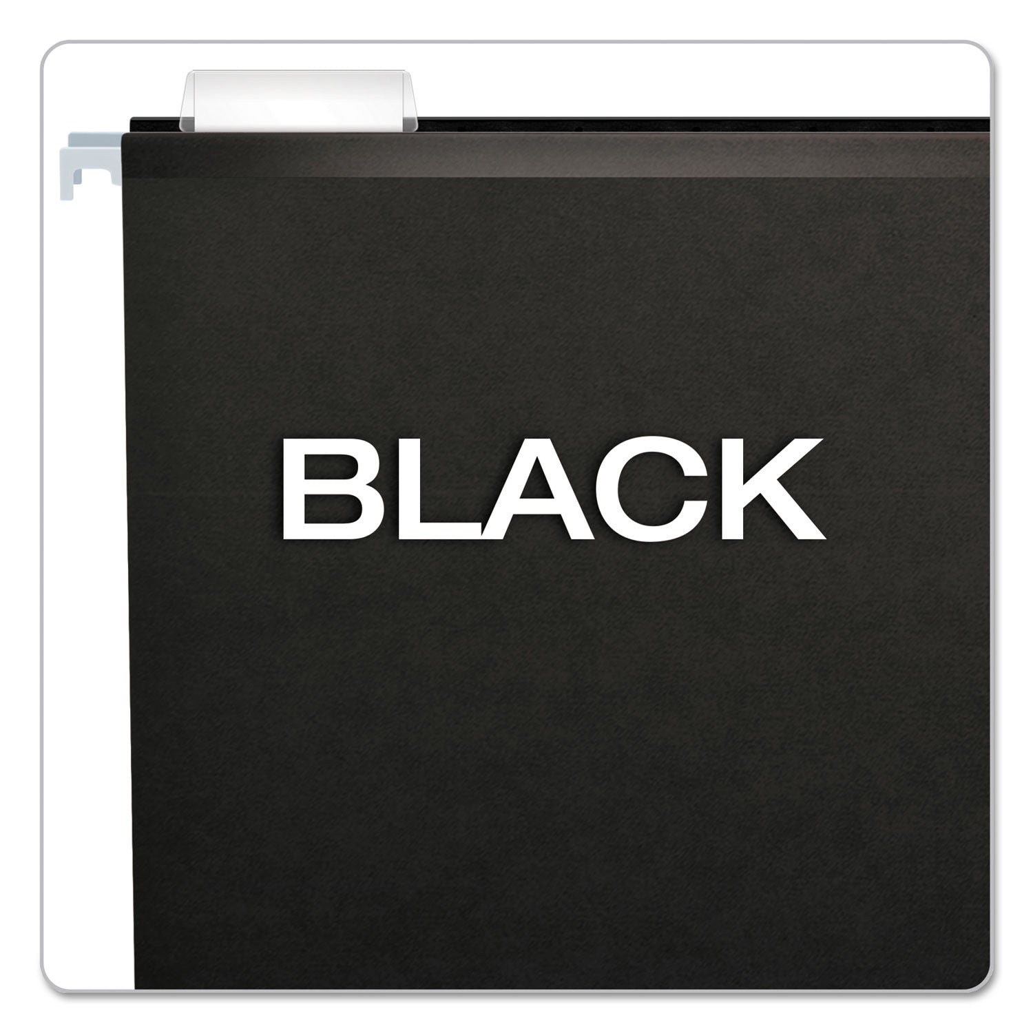 Colored Reinforced Hanging Folders, Legal Size, 1/5-Cut Tabs, Black, 25/Box - 