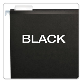 Colored Reinforced Hanging Folders, Legal Size, 1/5-Cut Tabs, Black, 25/Box - 