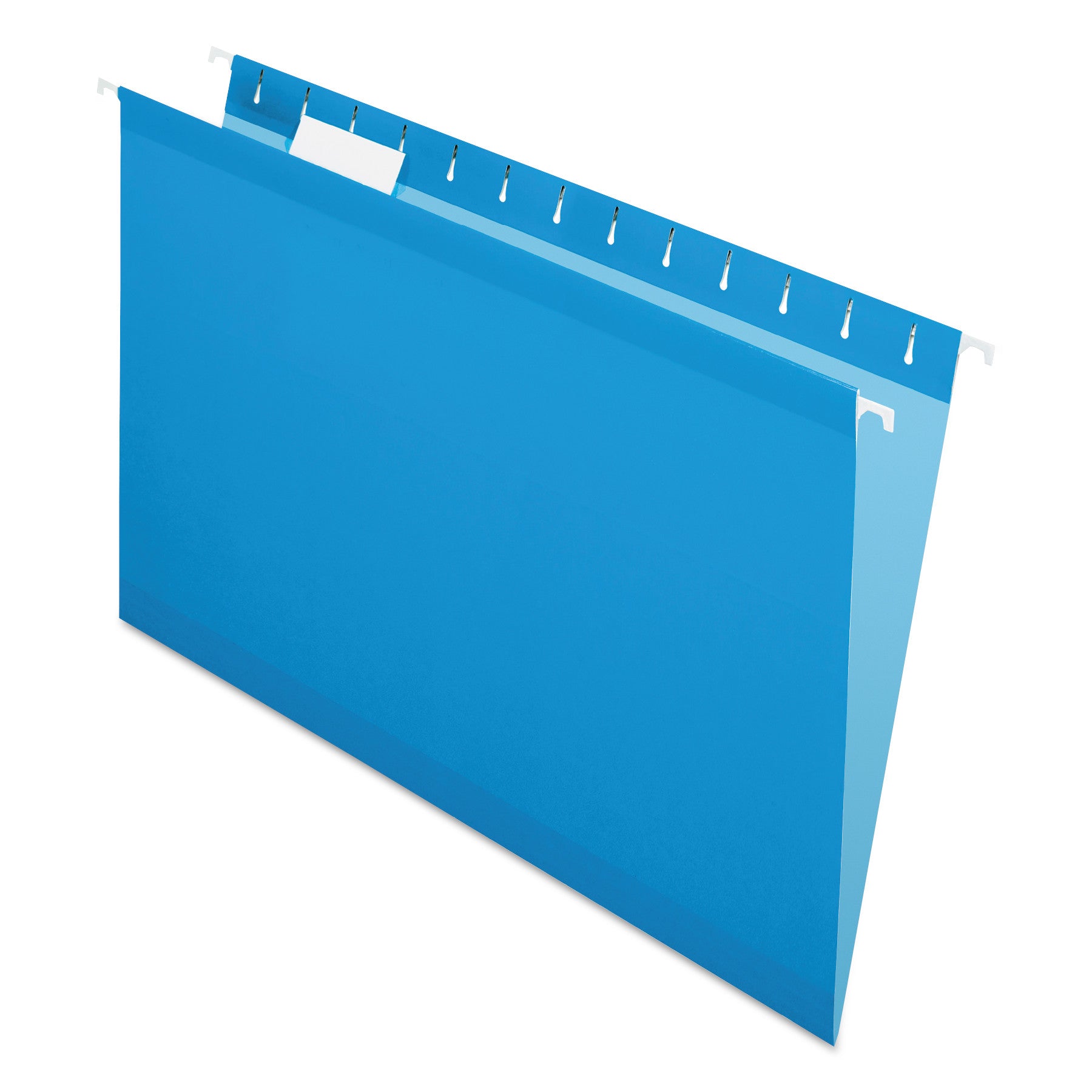 Colored Reinforced Hanging Folders, Legal Size, 1/5-Cut Tabs, Blue, 25/Box - 