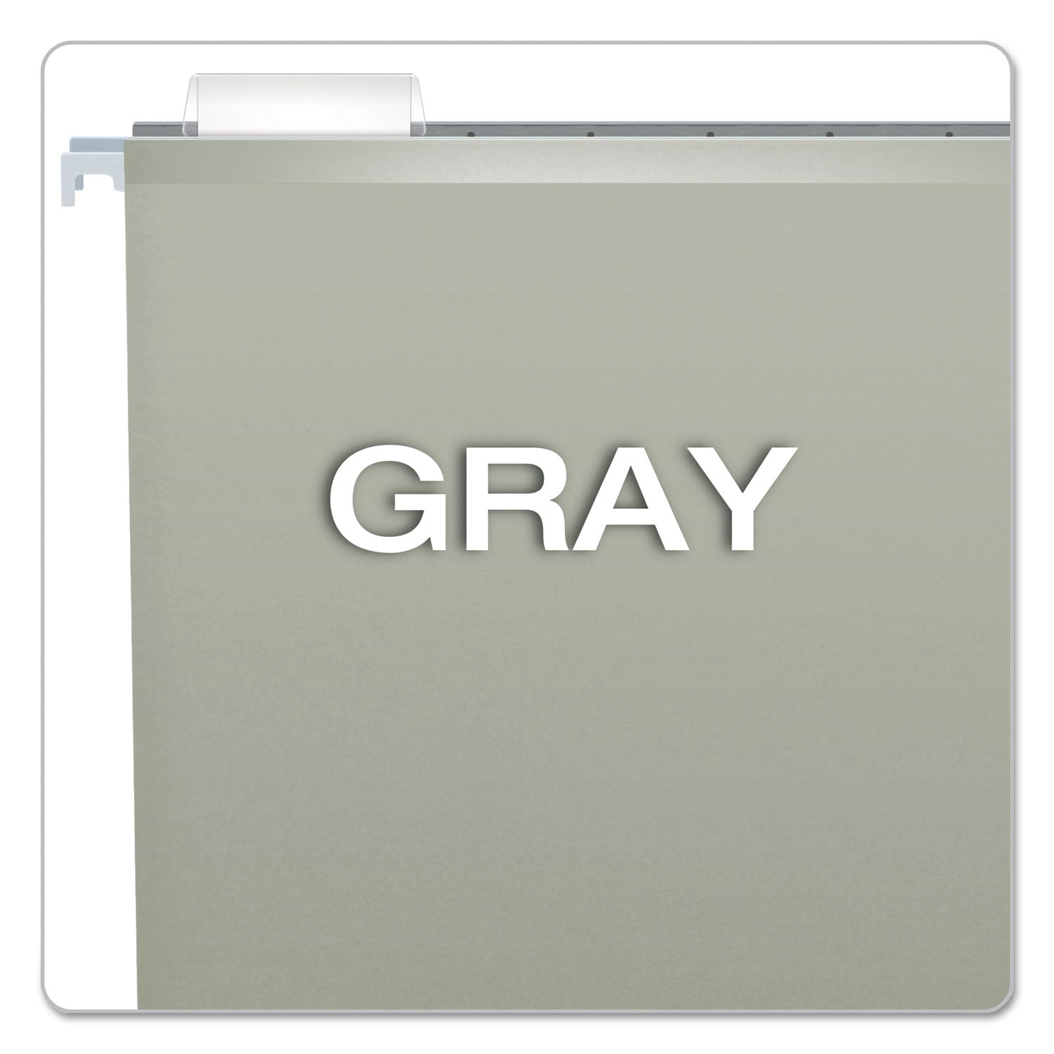 Colored Reinforced Hanging Folders, Legal Size, 1/5-Cut Tabs, Gray, 25/Box - 