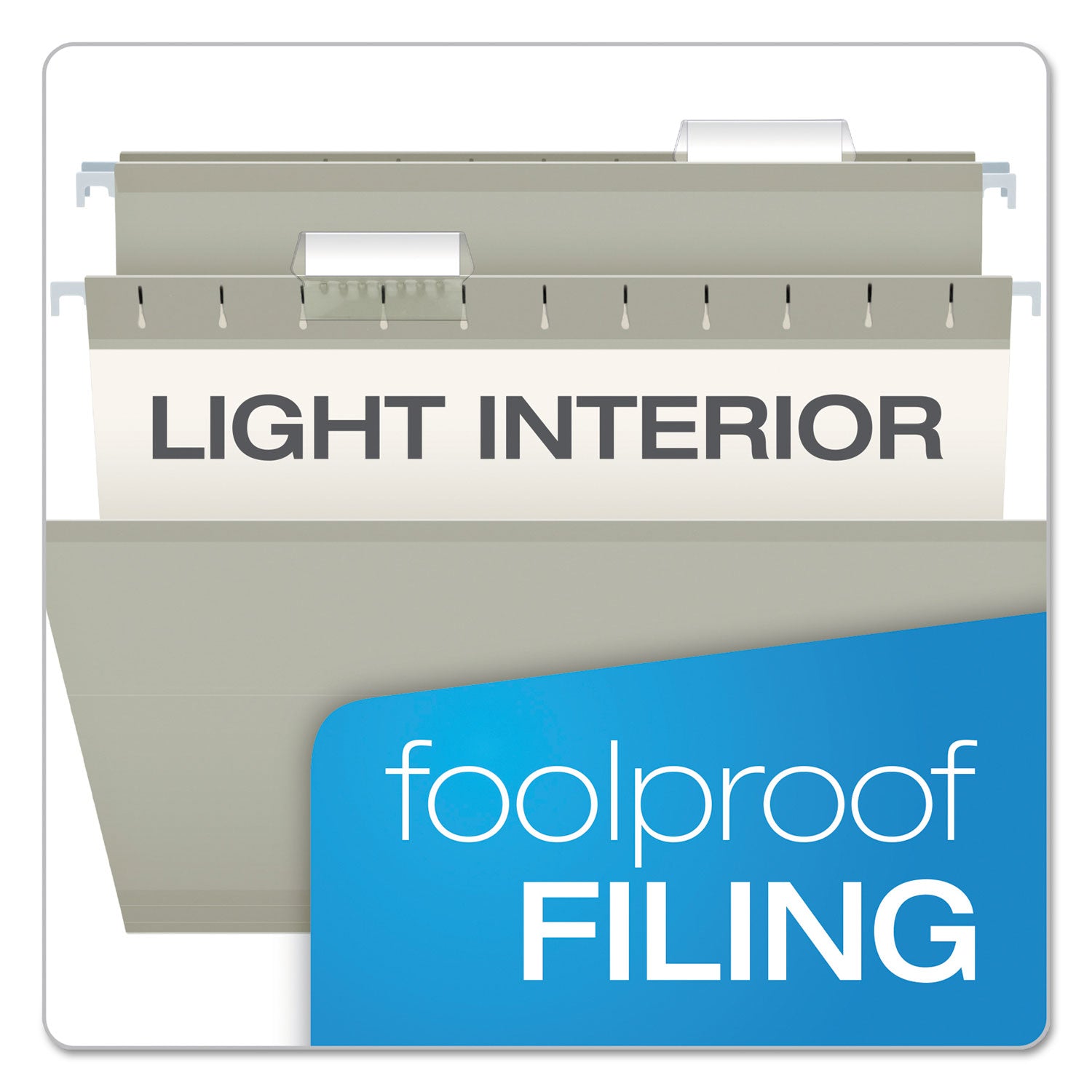 Colored Reinforced Hanging Folders, Legal Size, 1/5-Cut Tabs, Gray, 25/Box - 