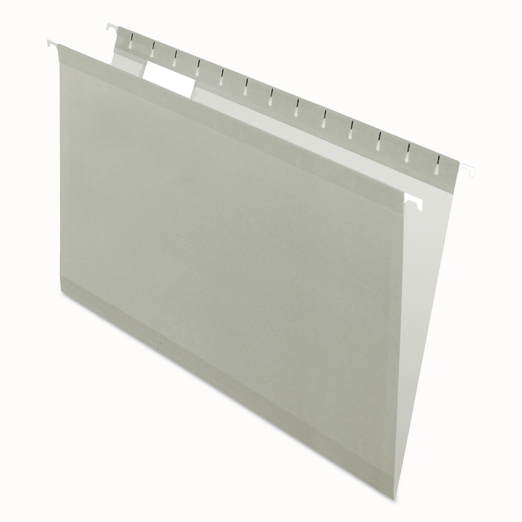 Colored Reinforced Hanging Folders, Legal Size, 1/5-Cut Tabs, Gray, 25/Box - 