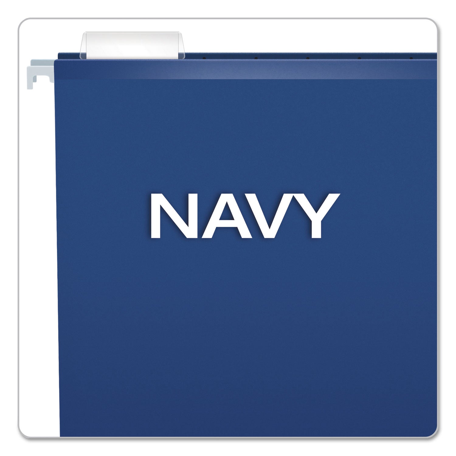 Colored Reinforced Hanging Folders, Legal Size, 1/5-Cut Tabs, Navy, 25/Box - 