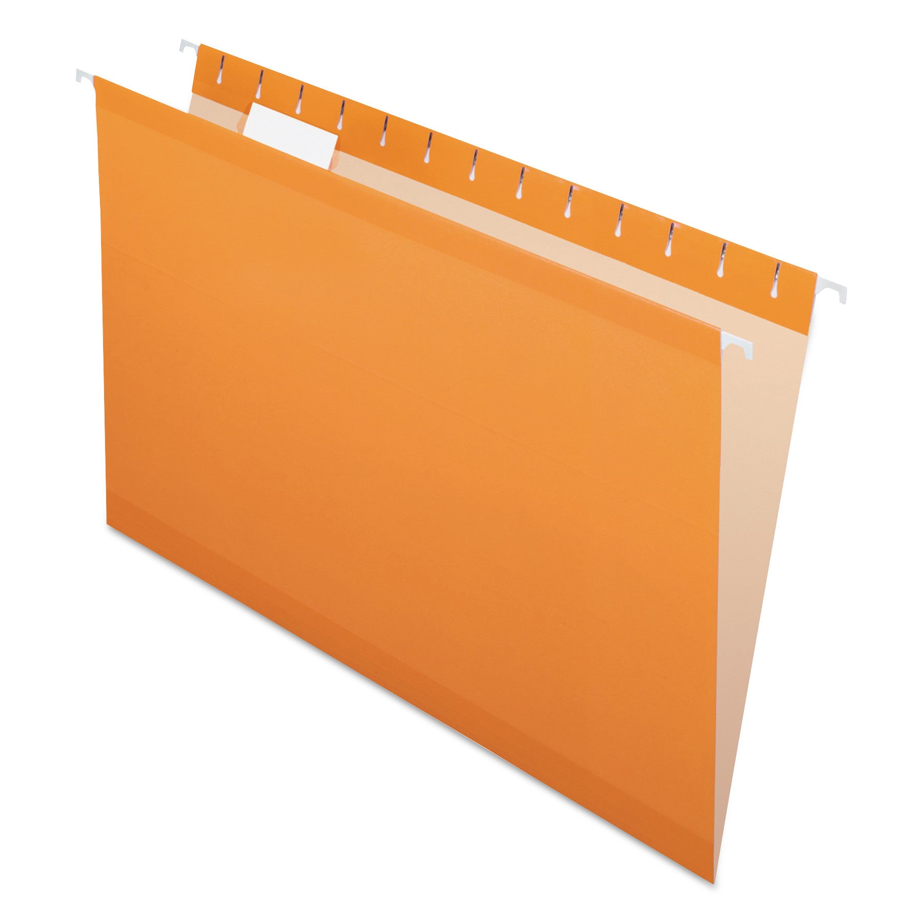 Colored Reinforced Hanging Folders, Legal Size, 1/5-Cut Tabs, Orange, 25/Box - 