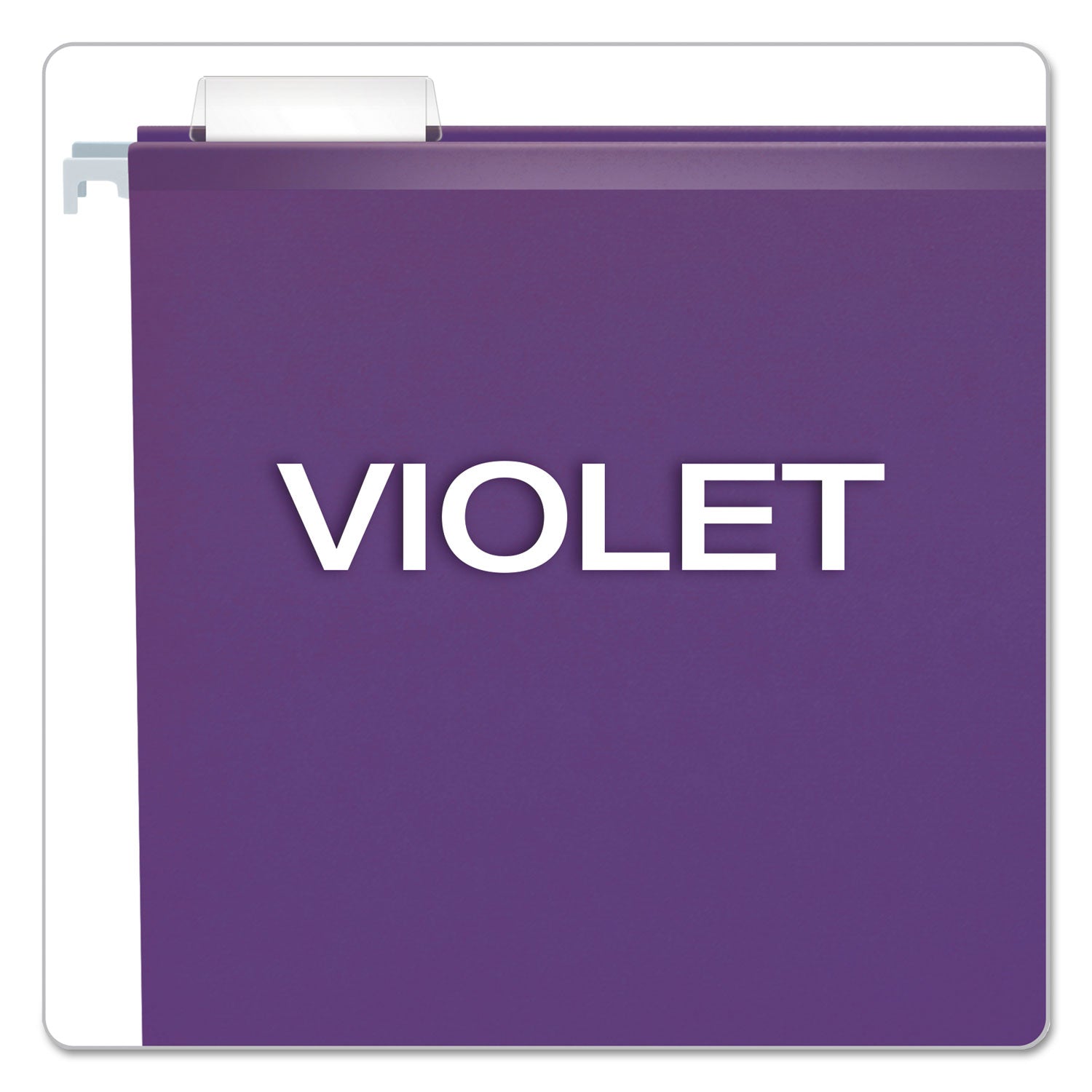 Colored Reinforced Hanging Folders, Legal Size, 1/5-Cut Tabs, Violet, 25/Box - 