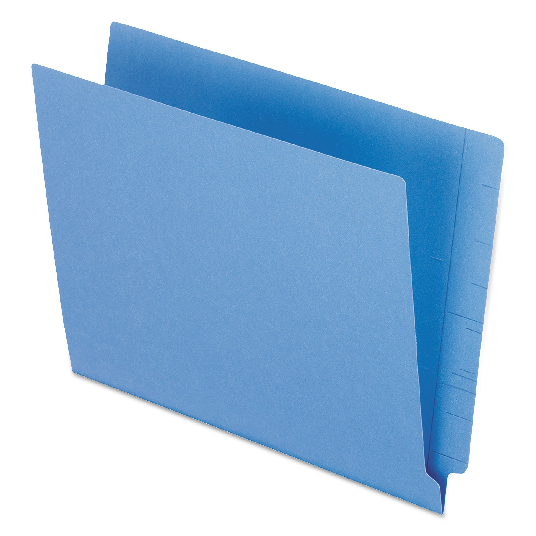 Colored End Tab Folders with Reinforced Double-Ply Straight Cut Tabs, Letter Size, 0.75" Expansion, Blue, 100/Box - 