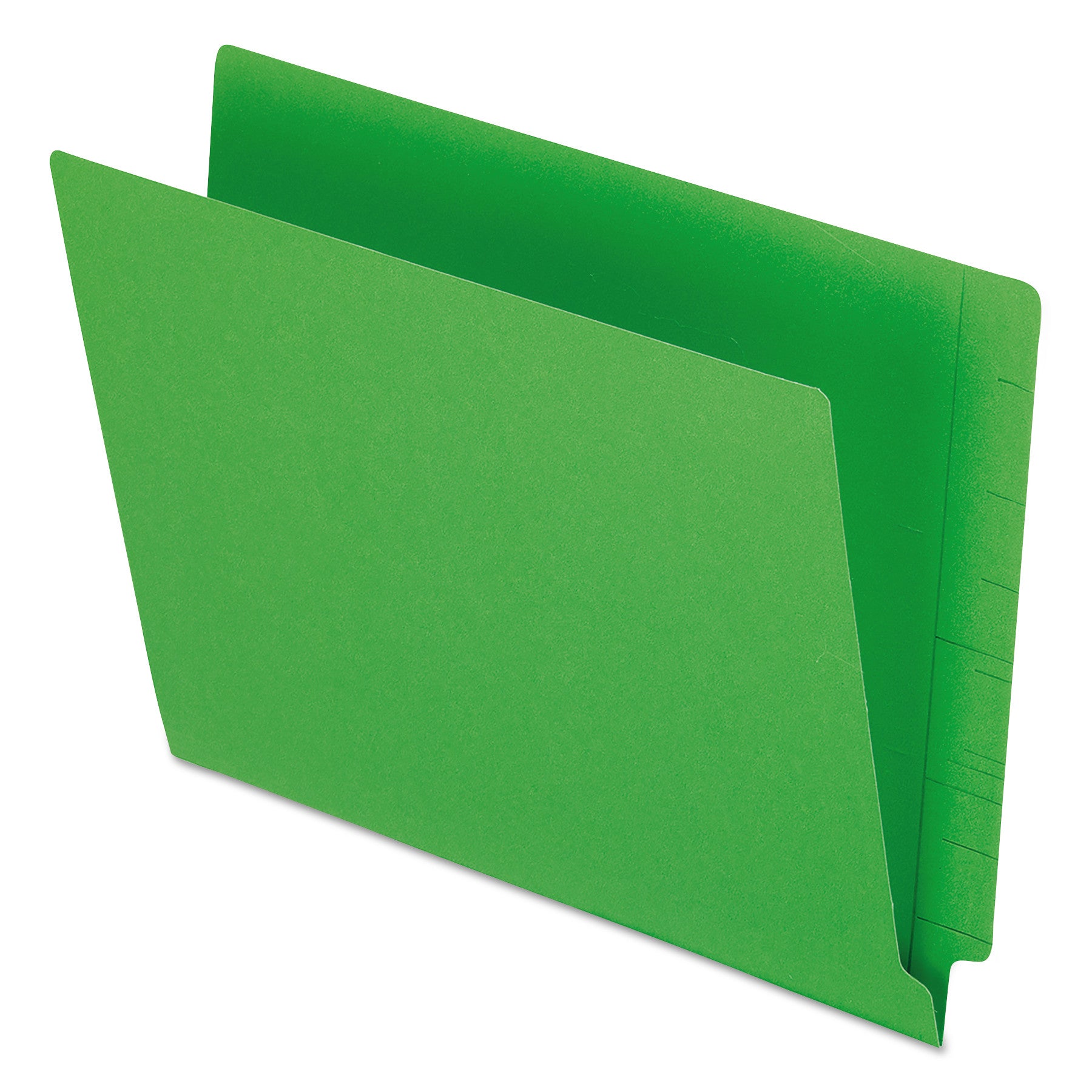 Colored End Tab Folders with Reinforced Double-Ply Straight Cut Tabs, Letter Size, 0.75" Expansion, Green, 100/Box - 