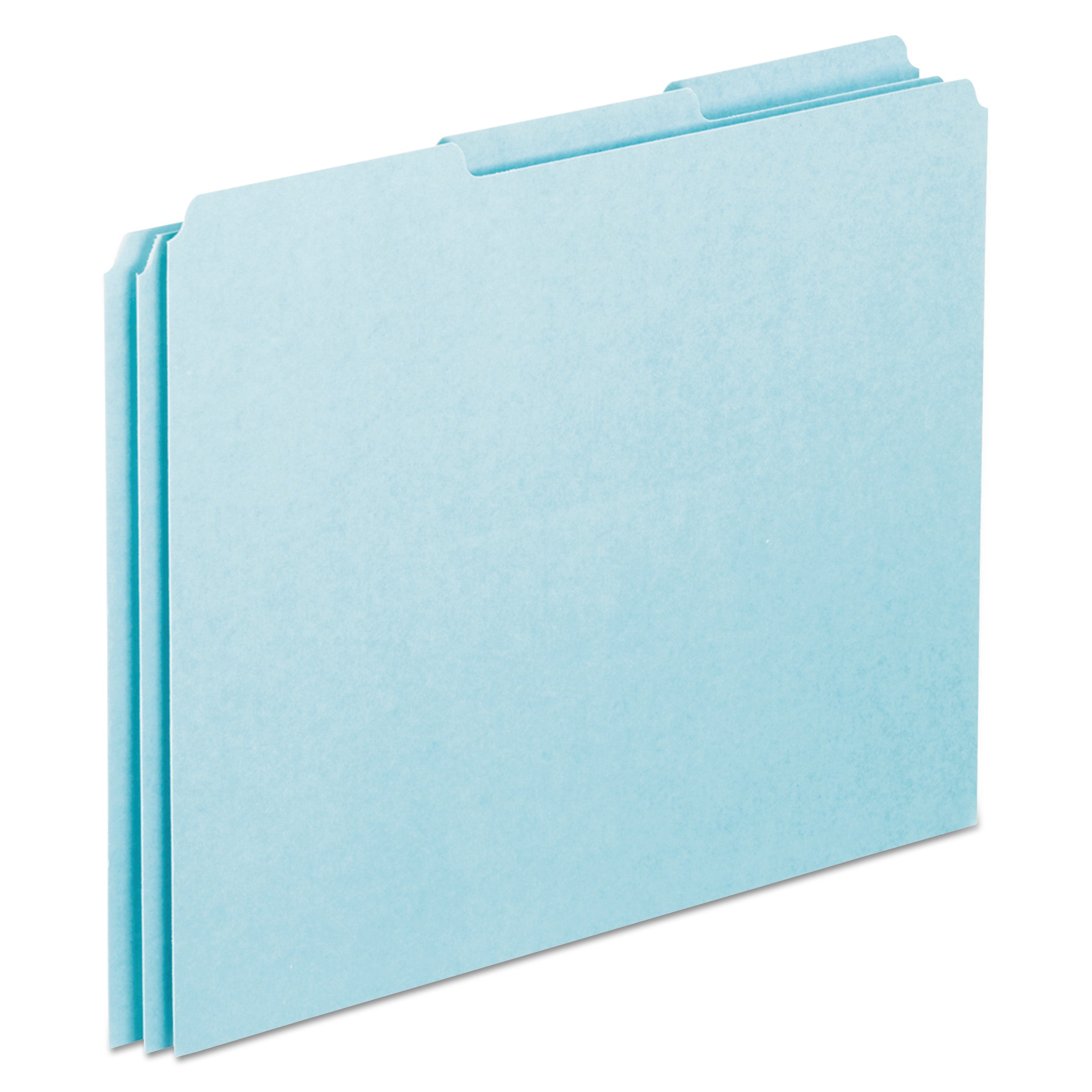 Blank Top Tab File Guides, 1/3-Cut Top Tab, Blank, 8.5 x 11, Blue, 100/Box - 