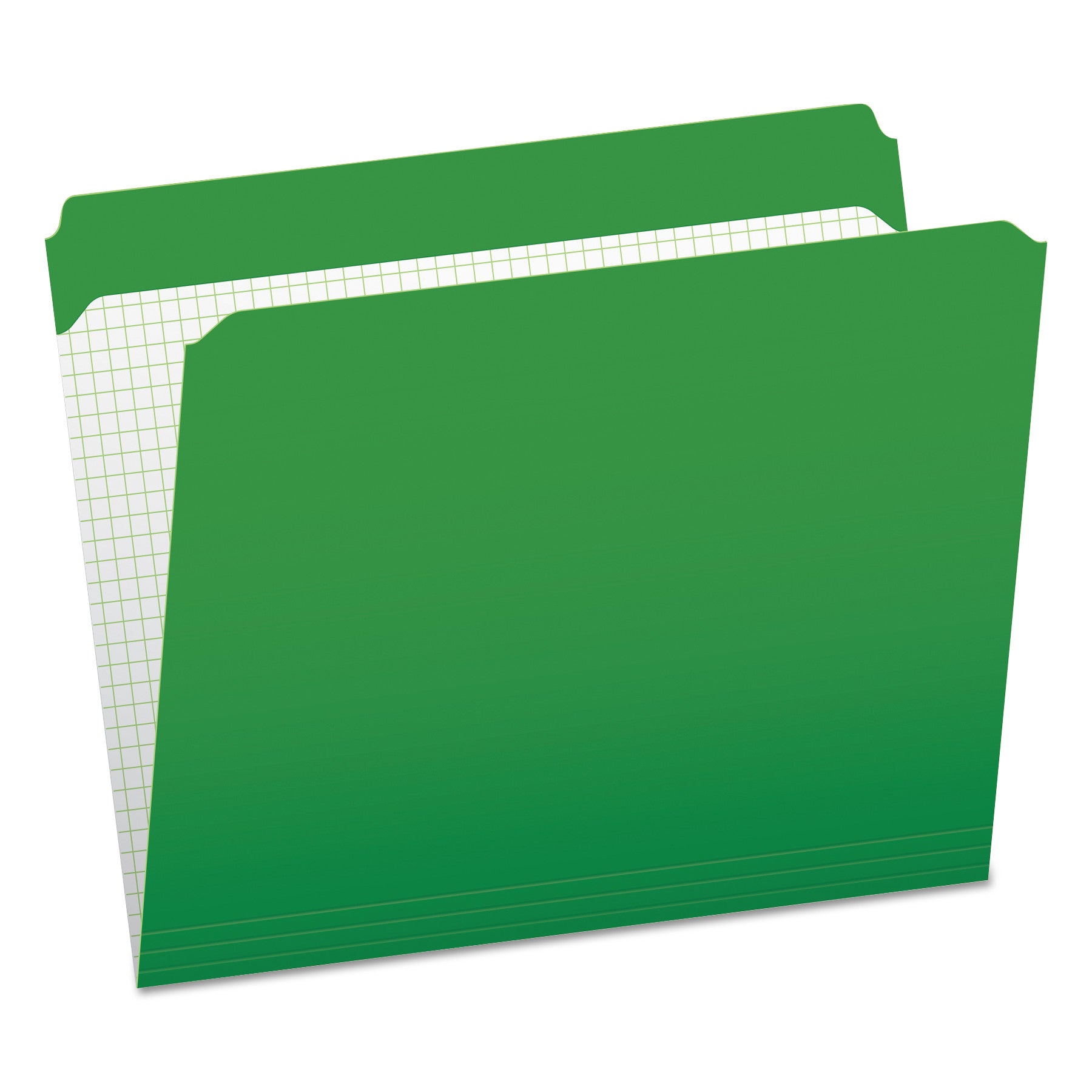 Double-Ply Reinforced Top Tab Colored File Folders, Straight Tabs, Letter Size, 0.75" Expansion, Bright Green, 100/Box - 