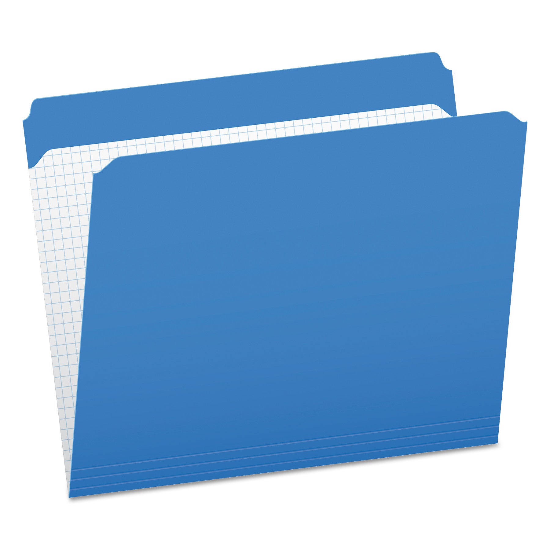 Double-Ply Reinforced Top Tab Colored File Folders, Straight Tabs, Letter Size, 0.75" Expansion, Blue, 100/Box - 