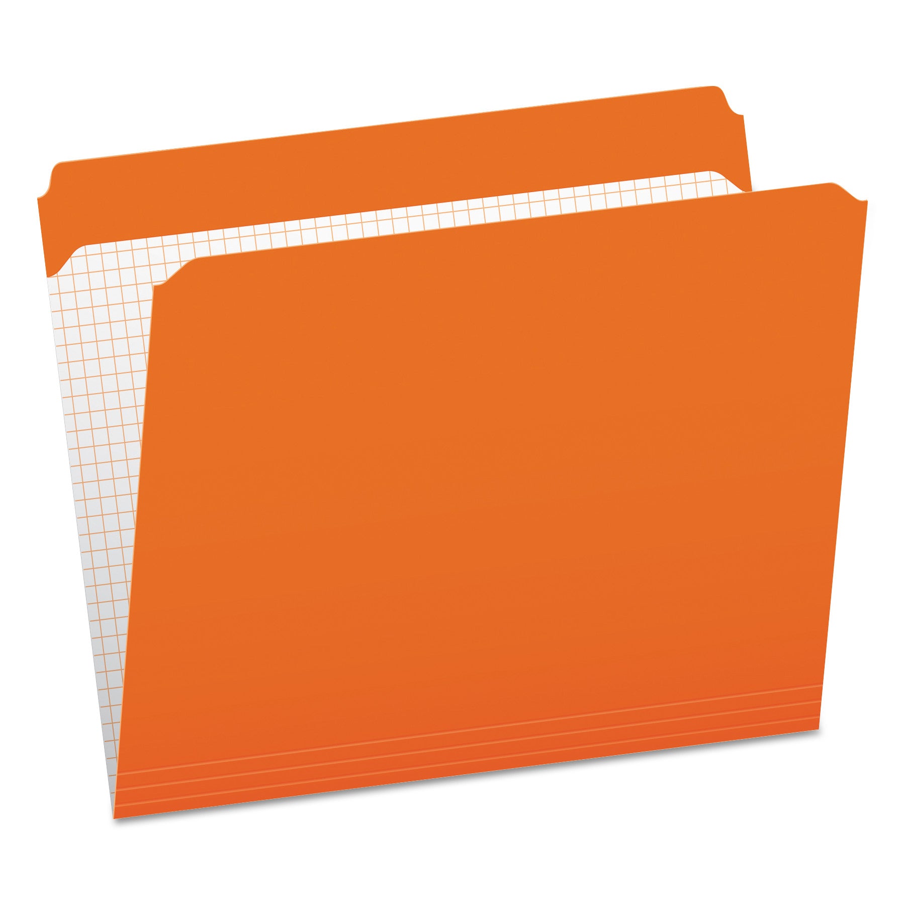 Double-Ply Reinforced Top Tab Colored File Folders, Straight Tabs, Letter Size, 0.75" Expansion, Orange, 100/Box - 