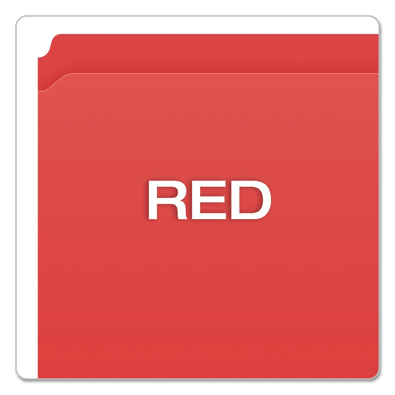 Double-Ply Reinforced Top Tab Colored File Folders, Straight Tabs, Letter Size, 0.75" Expansion, Red, 100/Box - 