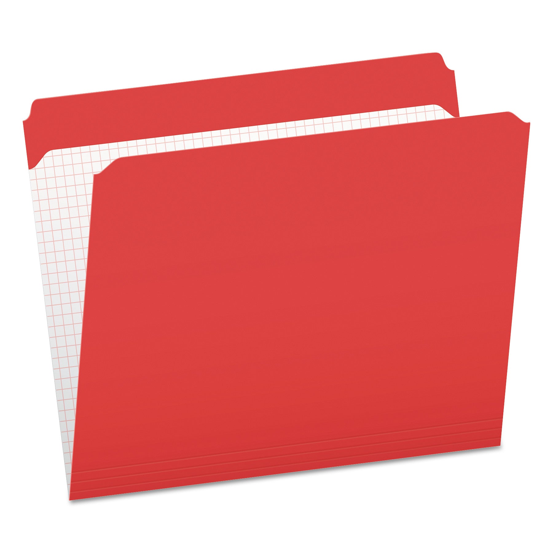 Double-Ply Reinforced Top Tab Colored File Folders, Straight Tabs, Letter Size, 0.75" Expansion, Red, 100/Box - 