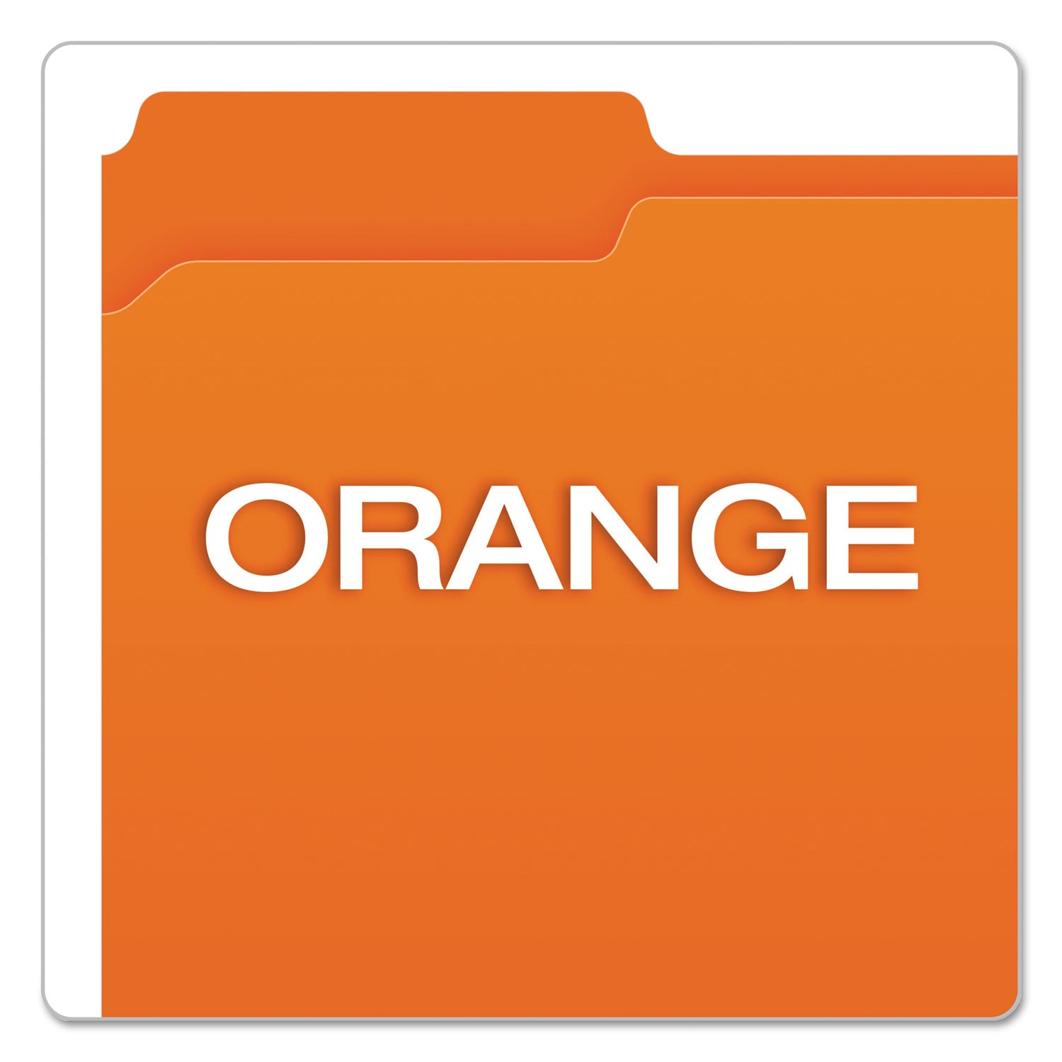 Double-Ply Reinforced Top Tab Colored File Folders, 1/3-Cut Tabs: Assorted, Letter Size, 0.75" Expansion, Orange, 100/Box
