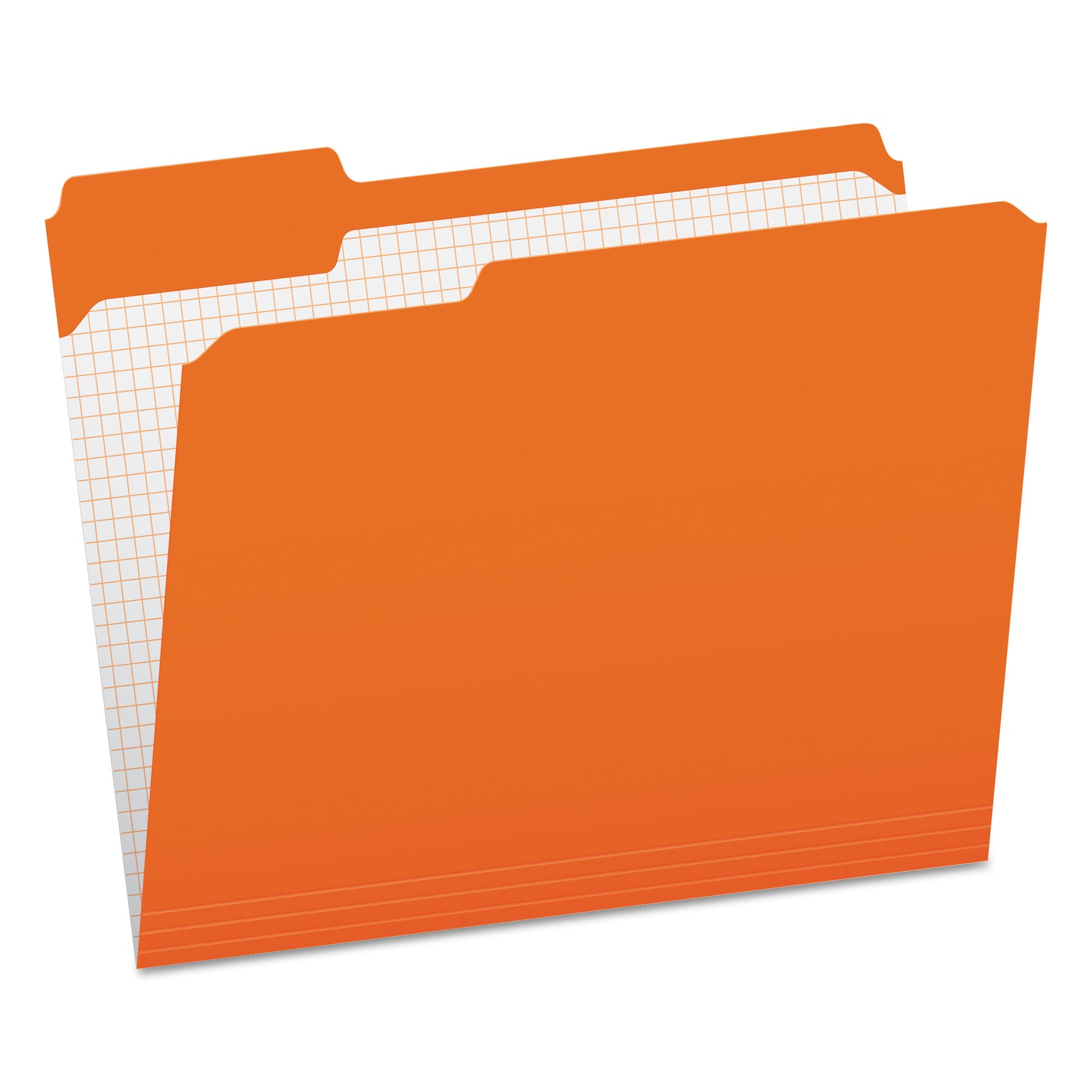 Double-Ply Reinforced Top Tab Colored File Folders, 1/3-Cut Tabs: Assorted, Letter Size, 0.75" Expansion, Orange, 100/Box - 