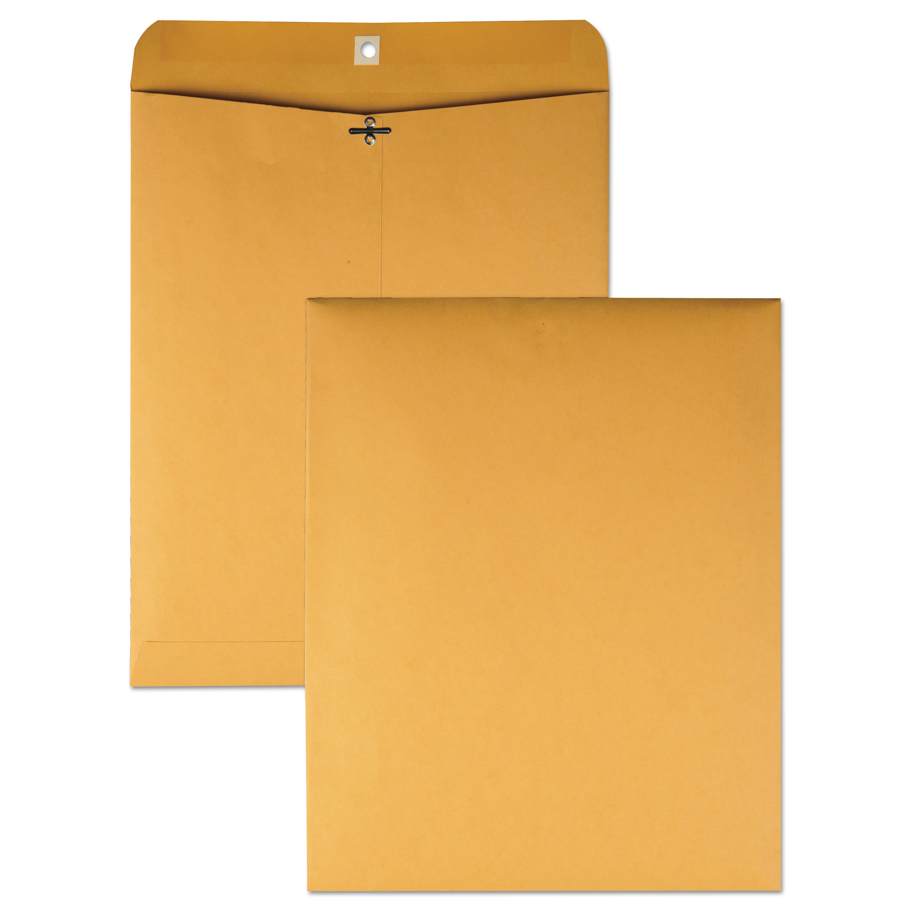 Clasp Envelope, 32 lb Bond Weight Kraft, #14 1/2, Square Flap, Clasp/Gummed Closure, 11.5 x 14.5, Brown Kraft, 100/Box - 