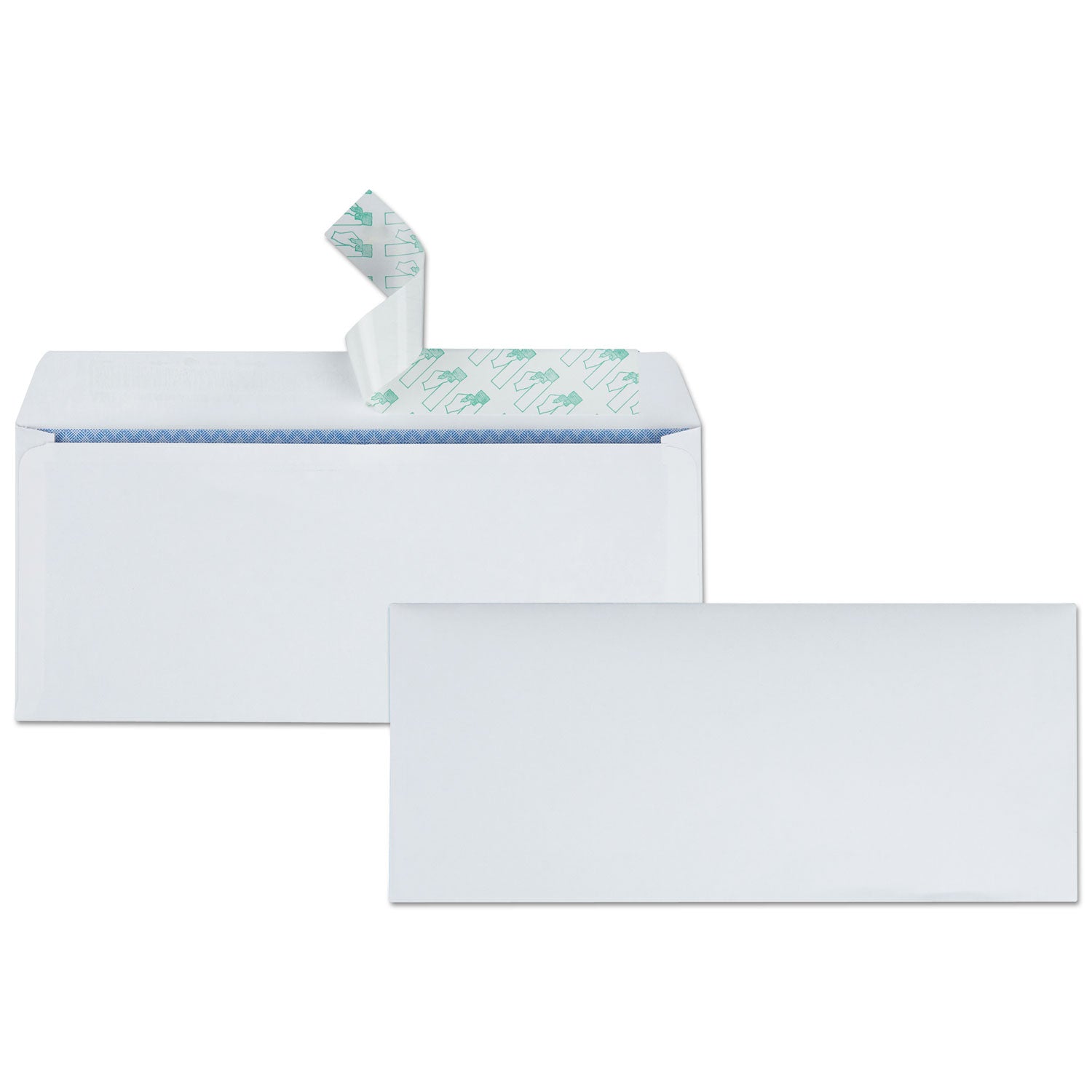 Redi-Strip Security Tinted Envelope, #10, Commercial Flap, Redi-Strip Heat-Resistant Closure, 4.13 x 9.5, White, 500/Box - 