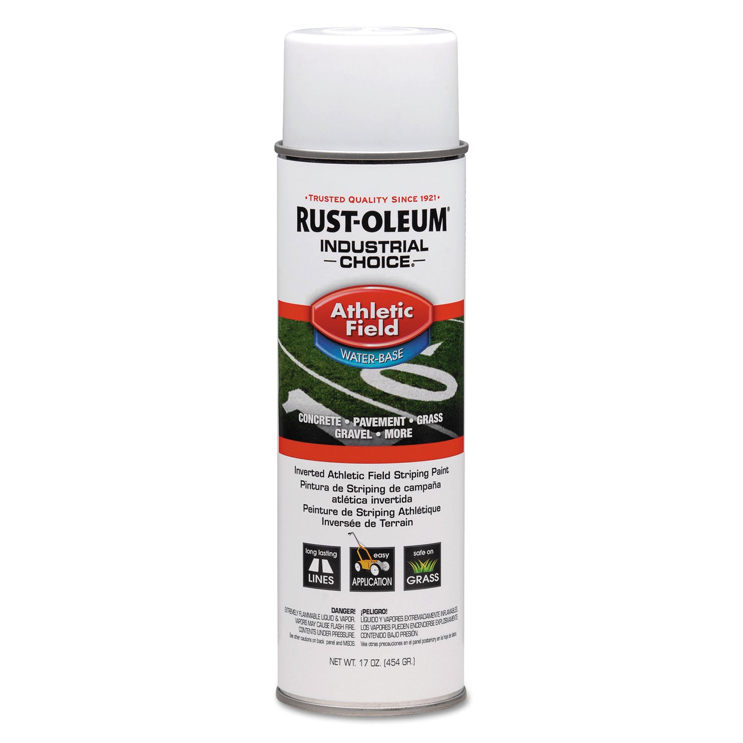 Industrial Choice Athletic Field Inverted Striping Paint, Flat Athletic Inverted White, 17 oz Aerosol Can, 12/Carton