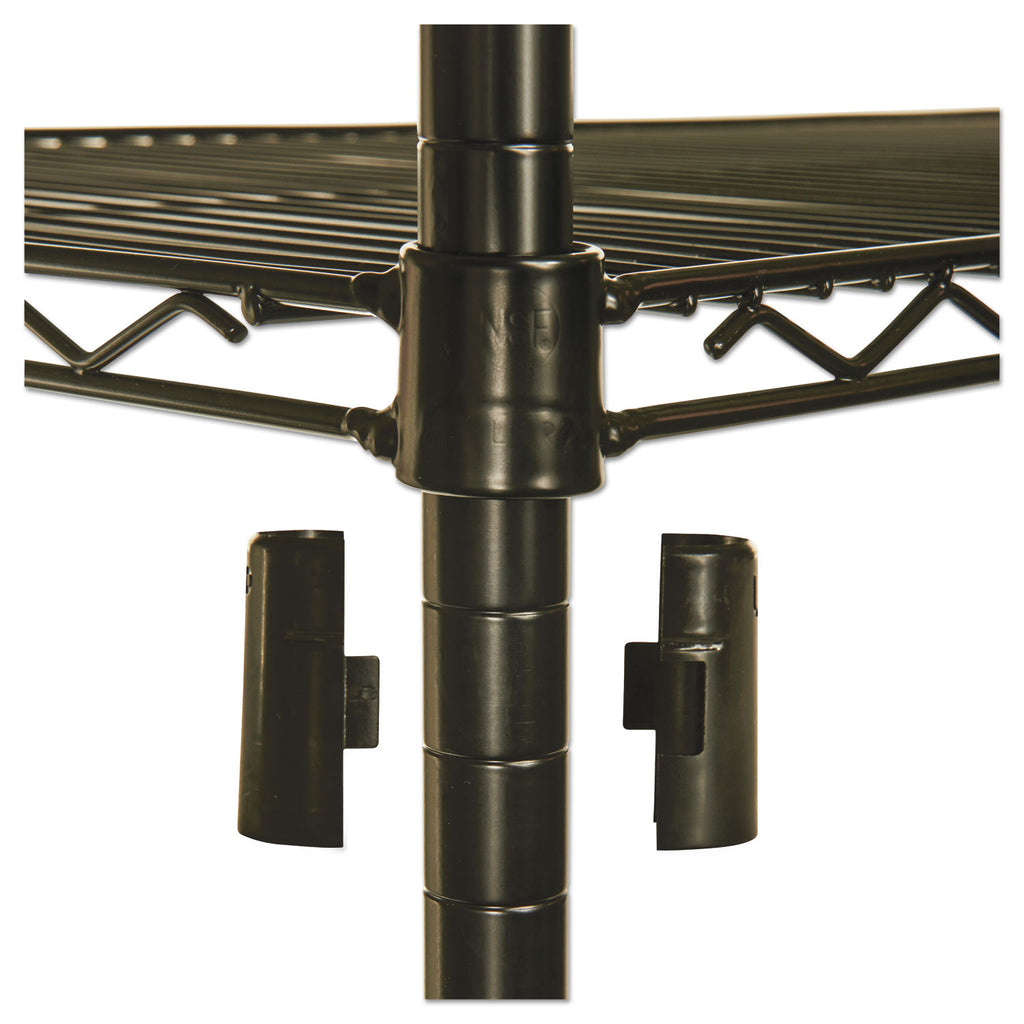 NSF Certified 4-Shelf Wire Shelving Kit with Casters, 48w x 18d x 72h, Black
