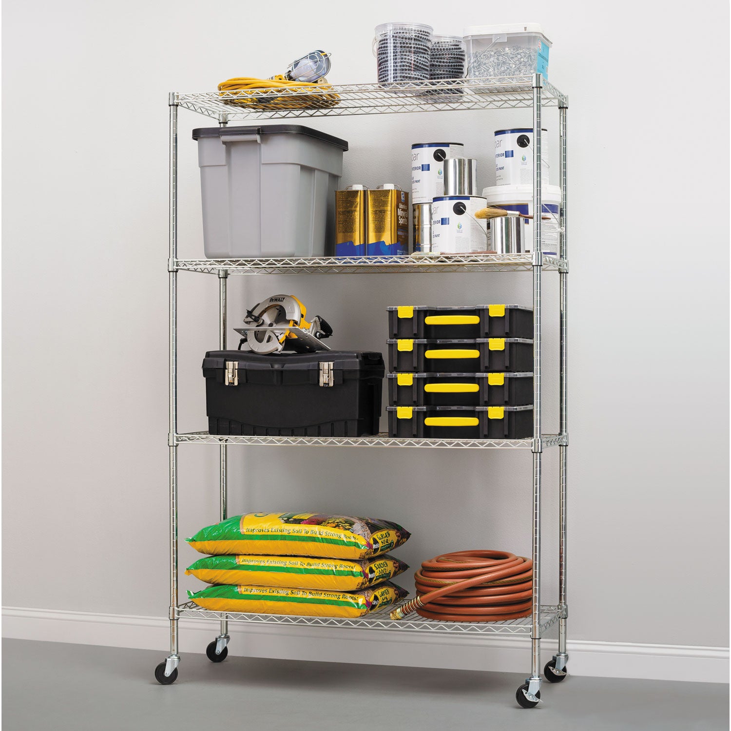 nsf-certified-4-shelf-wire-shelving-kit-with-casters-48w-x-18d-x-72h-silver_alesw604818sr - 4