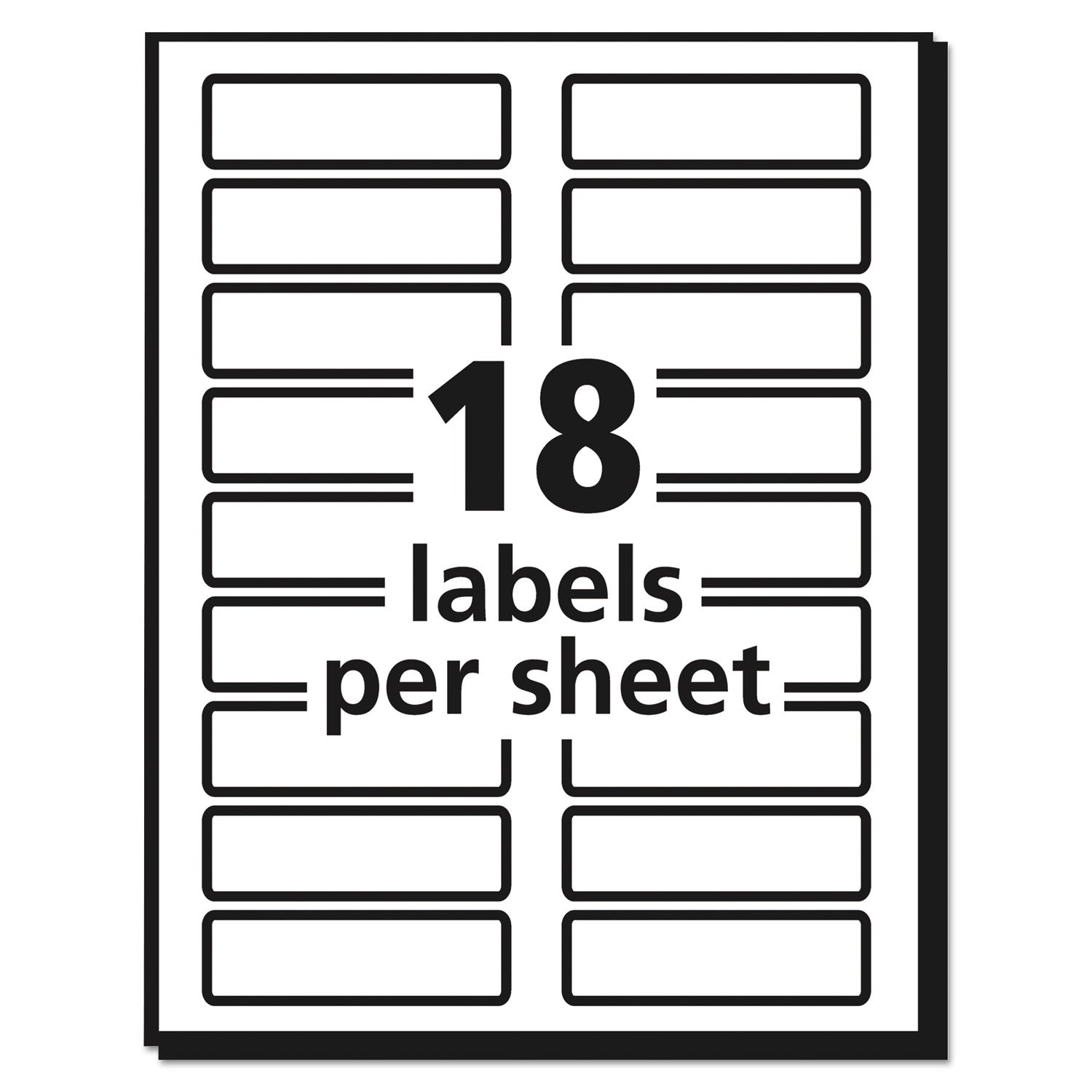 Extra-Large TrueBlock File Folder Labels with Sure Feed Technology, 0.94 x 3.44, White, 18/Sheet, 25 Sheets/Pack - 