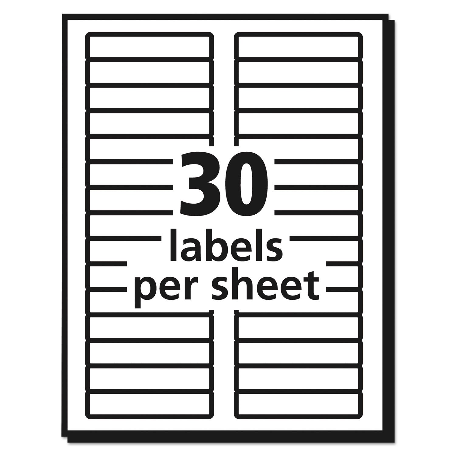 Permanent TrueBlock File Folder Labels with Sure Feed Technology, 0.66 x 3.44, Blue/White, 30/Sheet, 50 Sheets/Box - 