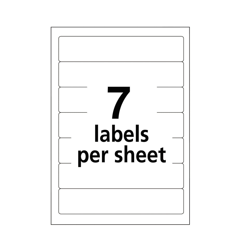 Printable 4" x 6" - Permanent File Folder Labels, 0.69 x 3.44, White, 7/Sheet, 36 Sheets/Pack, (5204)