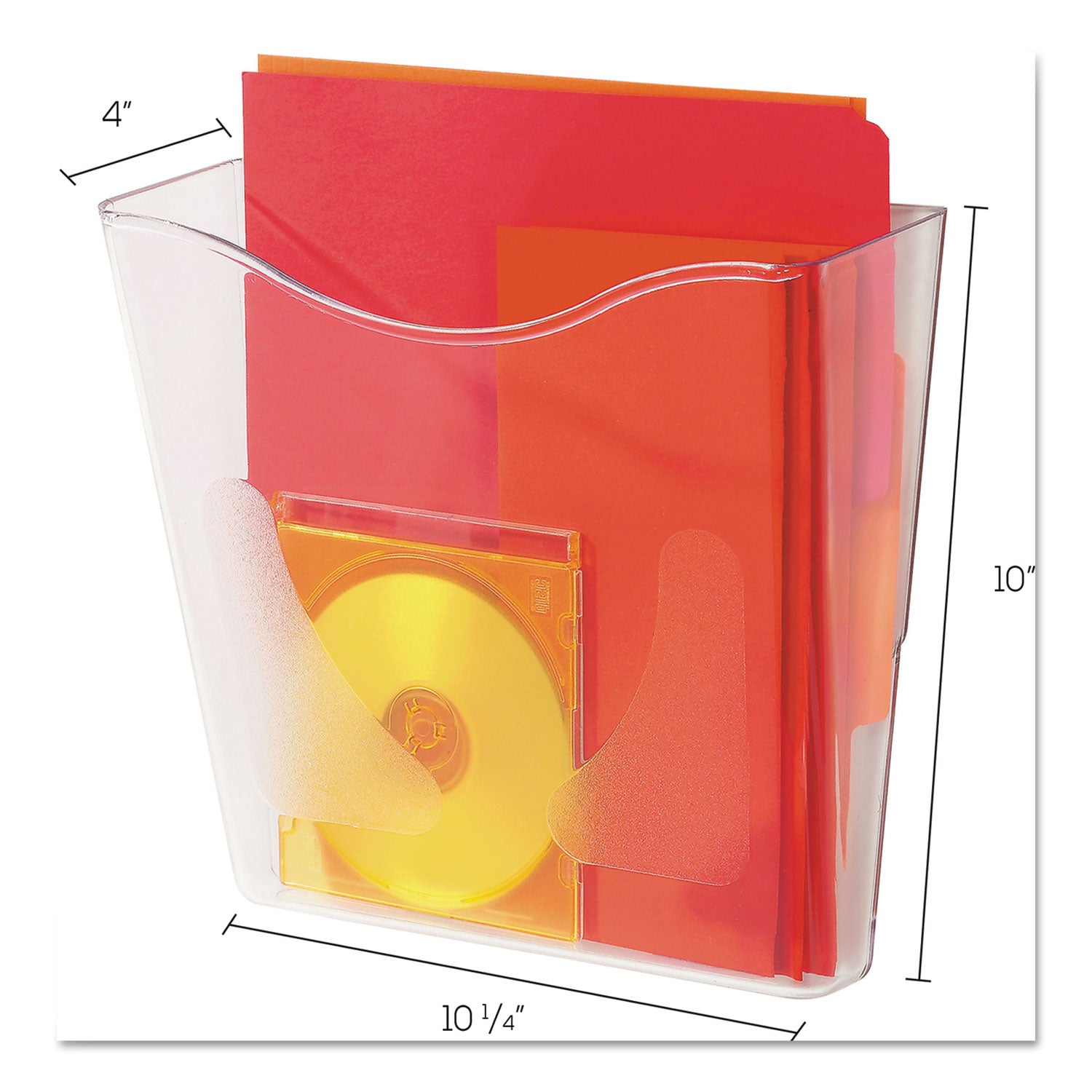 Euro-Style DocuPocket Portrait Wall File, A4/Legal/Letter/Magazine/Portfolio Size, 10.25" x 4" x 10", Clear