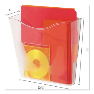 Euro-Style DocuPocket Portrait Wall File, A4/Legal/Letter/Magazine/Portfolio Size, 10.25" x 4" x 10", Clear