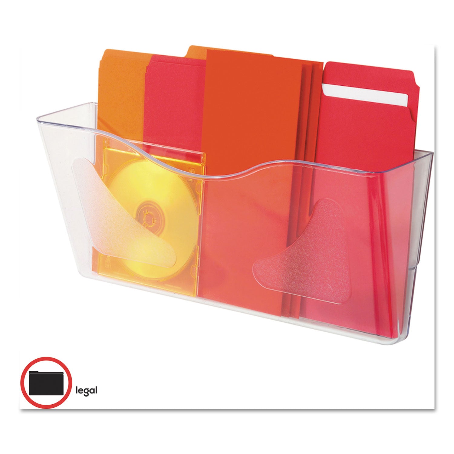 Euro-Style DocuPocket Landscape Wall File, Larger Files/Tabloid Size, 15" x 4" x 6.63", Clear - 
