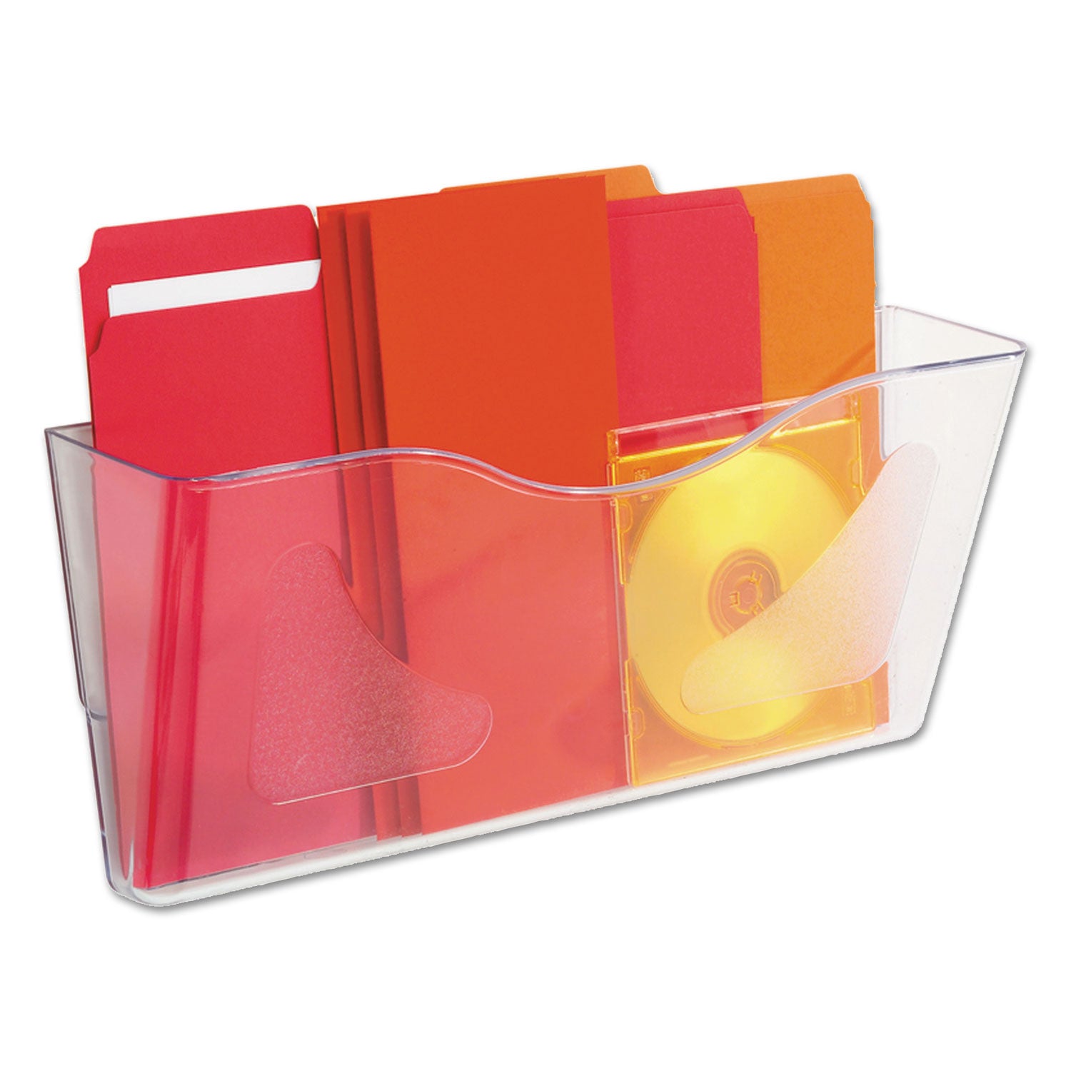 Euro-Style DocuPocket Landscape Wall File, Larger Files/Tabloid Size, 15" x 4" x 6.63", Clear - 