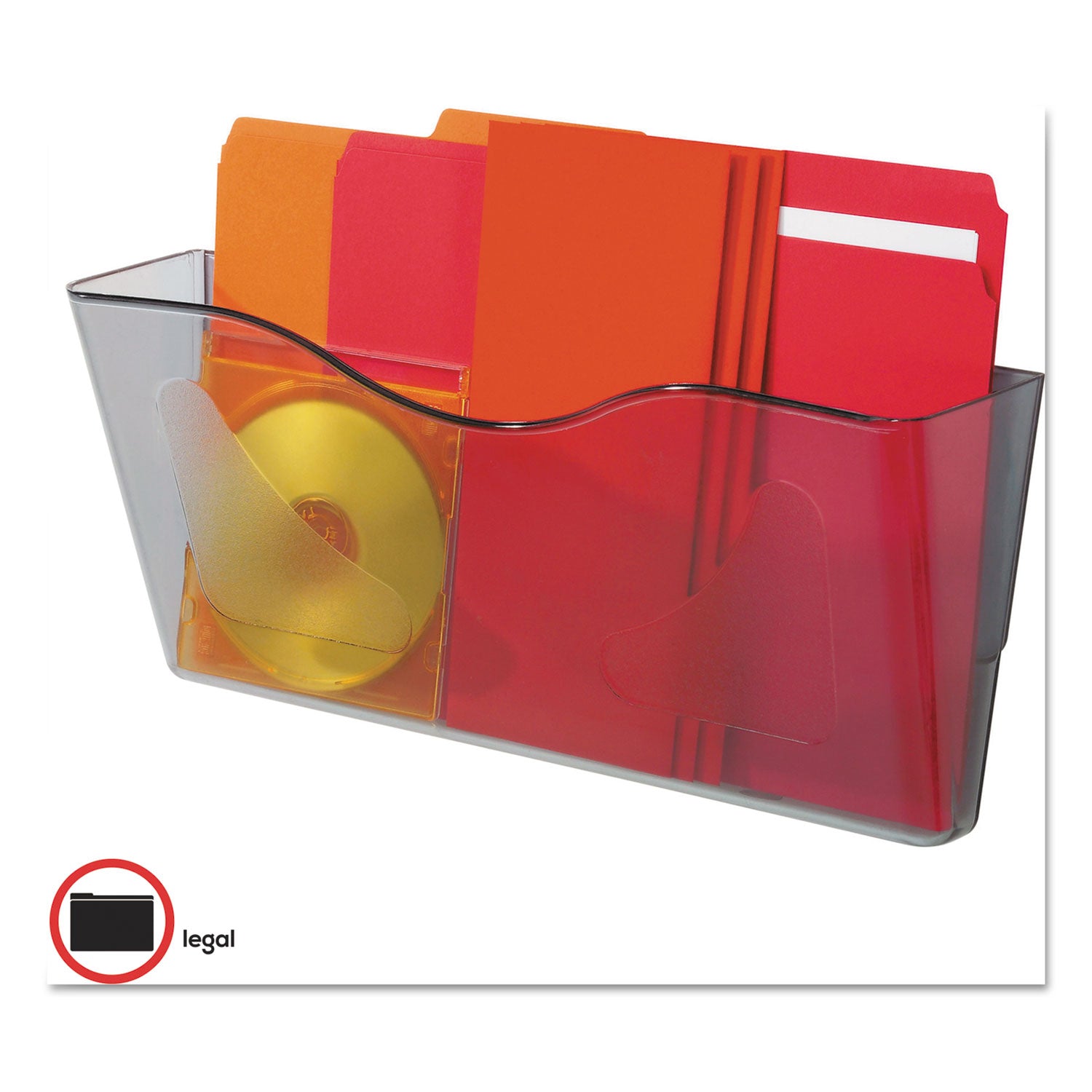 Euro-Style DocuPocket Landscape Wall File, Larger Files/Tabloid Size, 15" x 4" x 6.63", Smoke - 