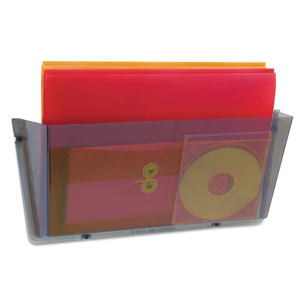 Unbreakable DocuPocket Wall File, Legal Size, 17.5" x 3" x 6.5", Smoke - 