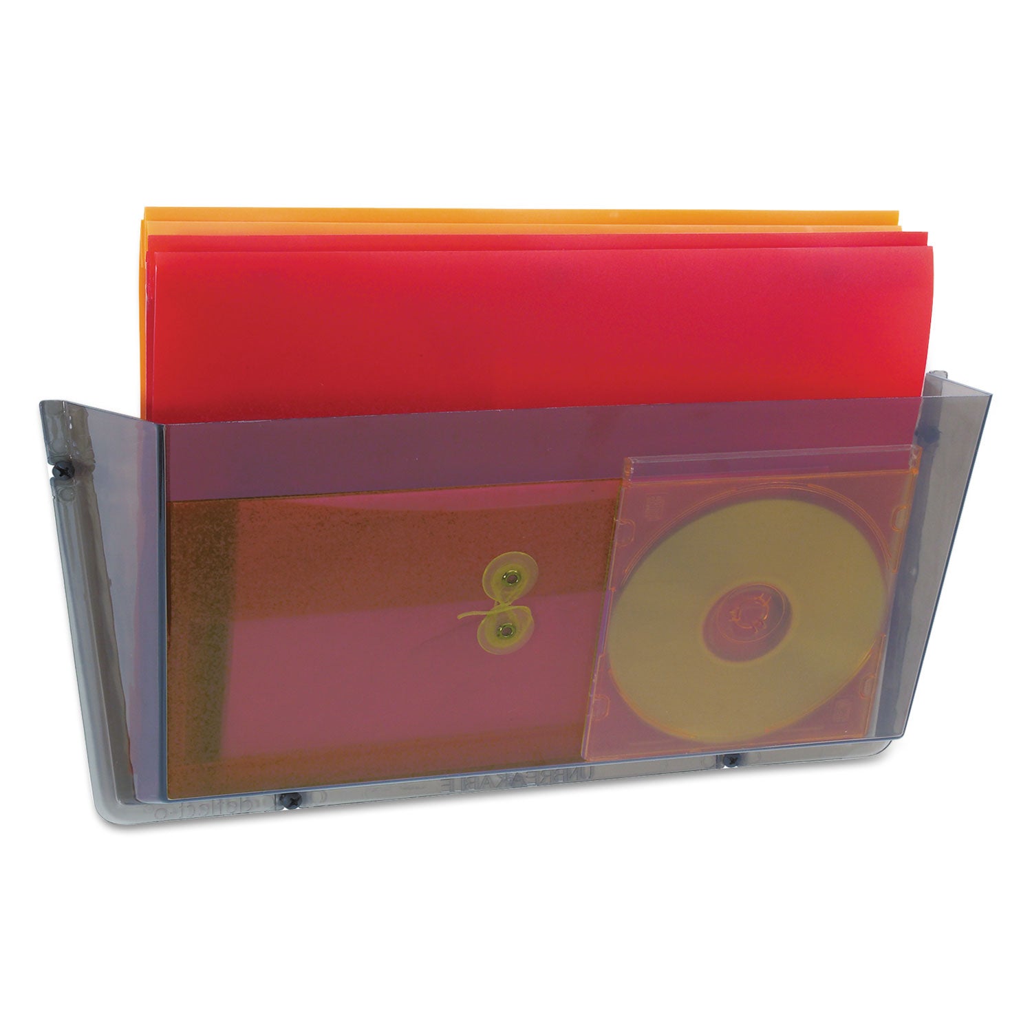 Unbreakable DocuPocket Wall File, Legal Size, 17.5" x 3" x 6.5", Smoke - 