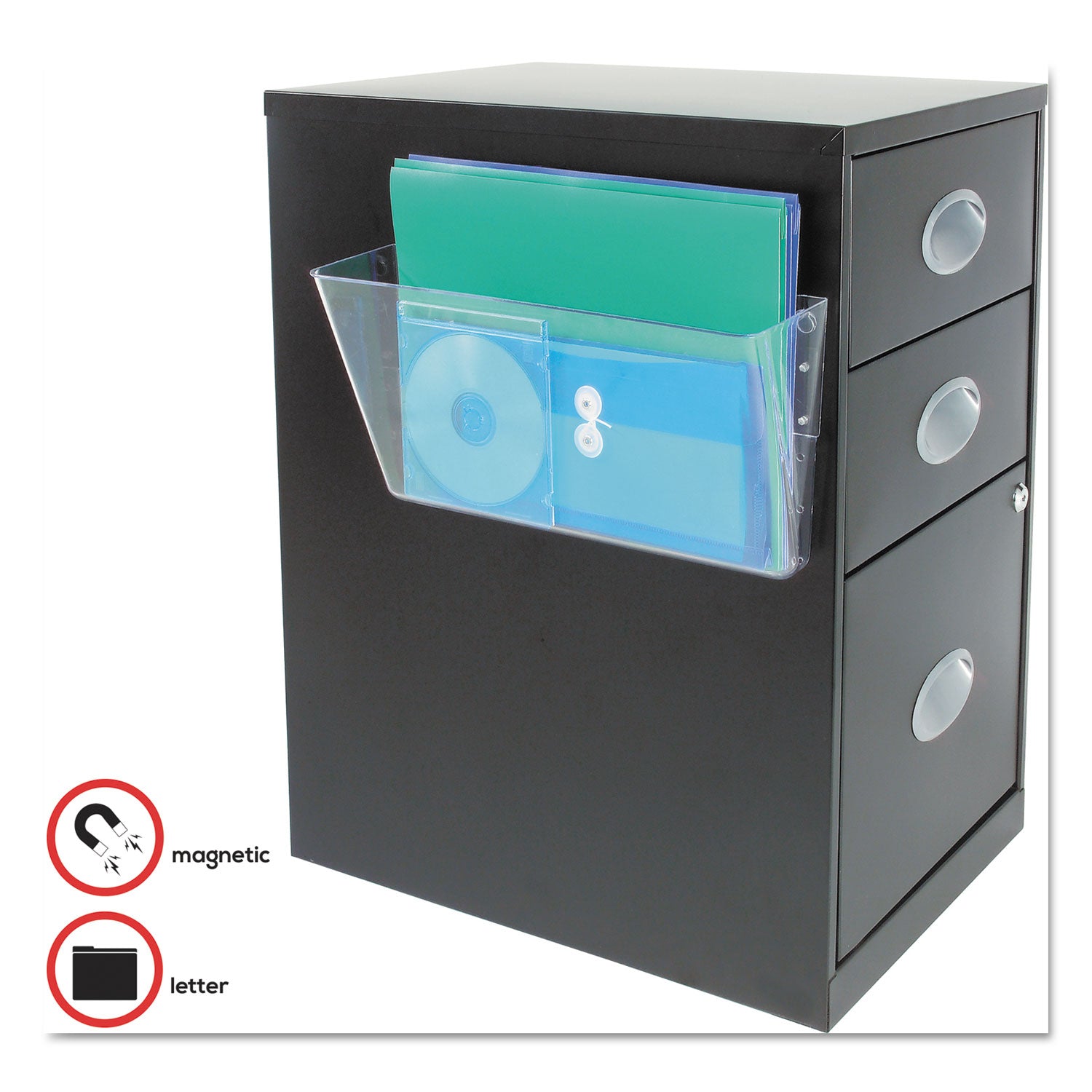 Magnetic DocuPocket Wall File, Letter Size, 13" x 4" x 7", Clear - 