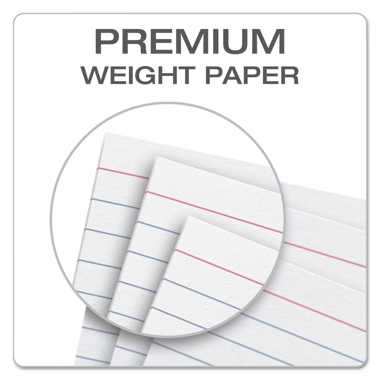 Ruled Index Cards, 5 x 8, White, 100/Pack