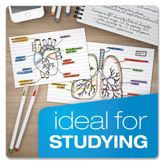 Ruled Index Cards, 5 x 8, White, 100/Pack
