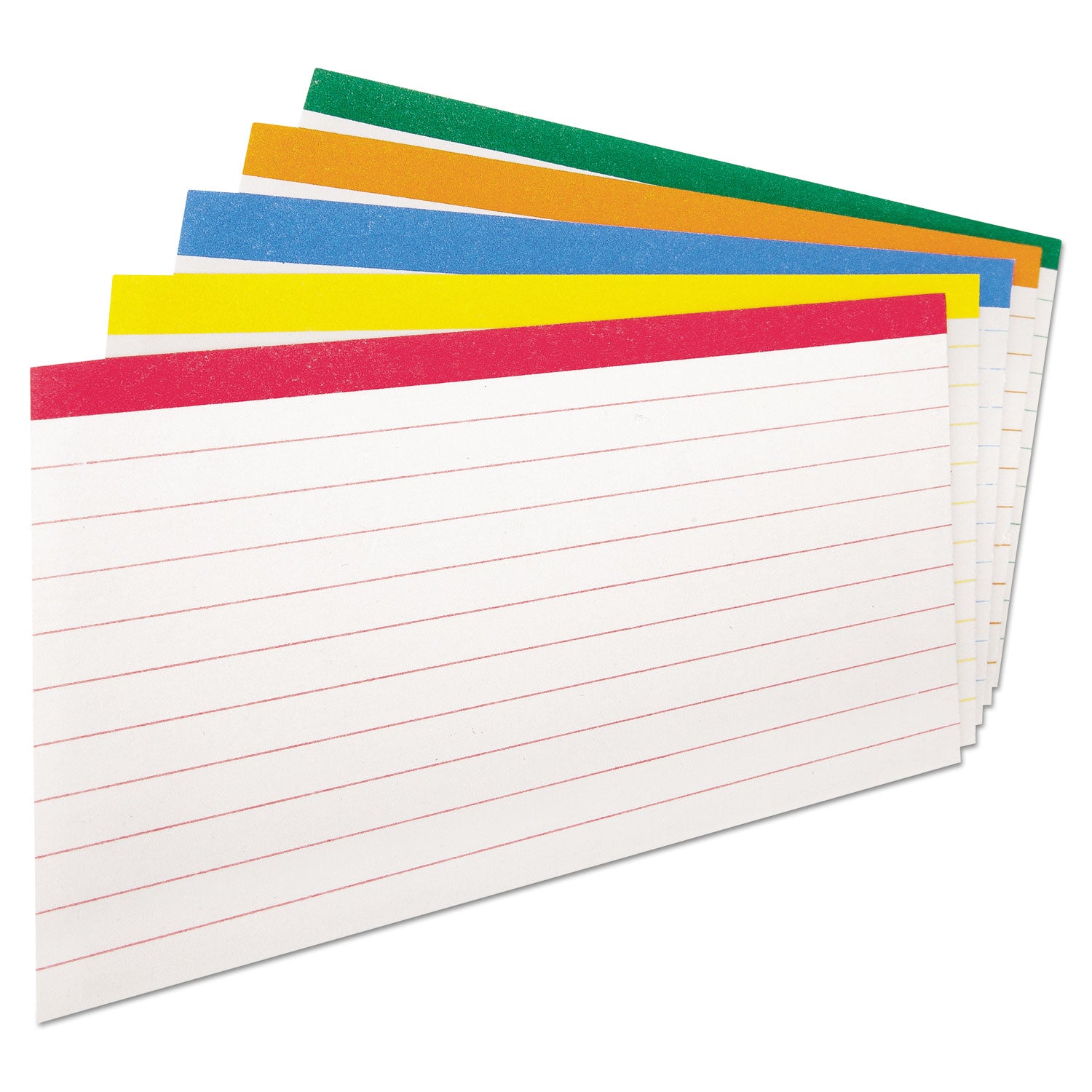 Color Coded Ruled Index Cards, 3 x 5, Assorted Colors, 100/Pack - 