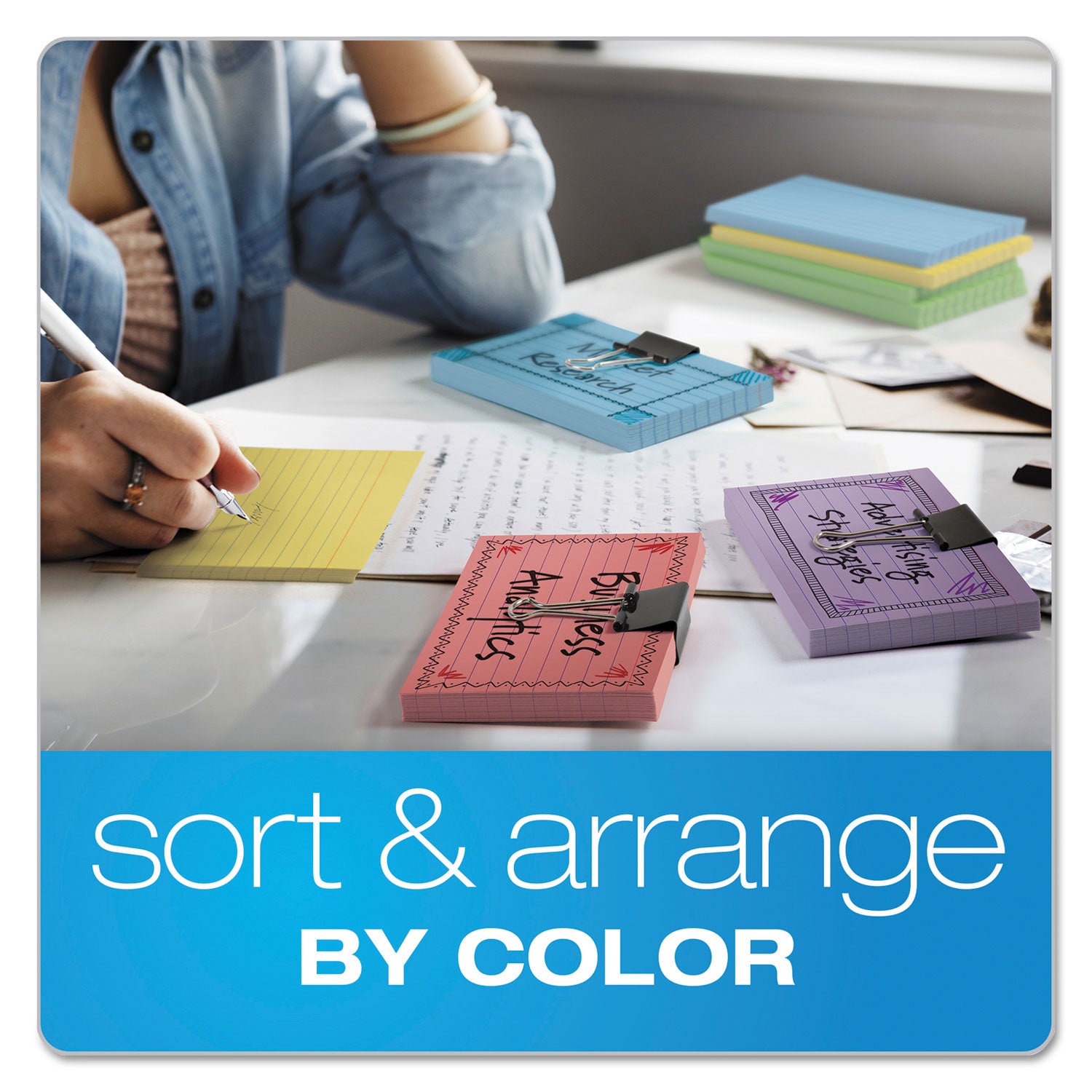 Unruled Index Cards, 4 x 6, Green, 100/Pack