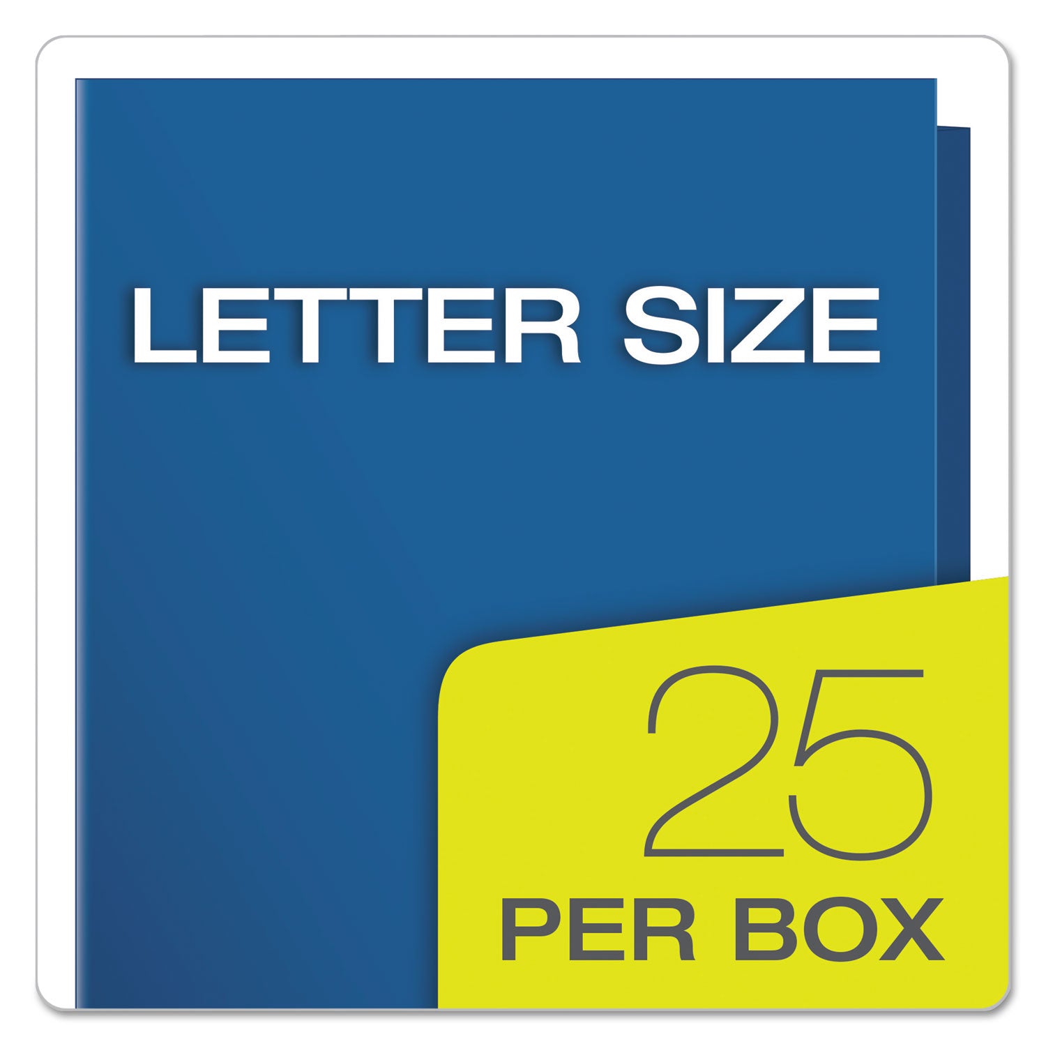 High Gloss Laminated Paperboard Folder, 100-Sheet Capacity, 11 x 8.5, Blue, 25/Box - 