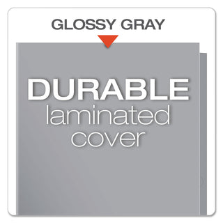 High Gloss Laminated Paperboard Folder, 100-Sheet Capacity, 11 x 8.5, Gray, 25/Box
