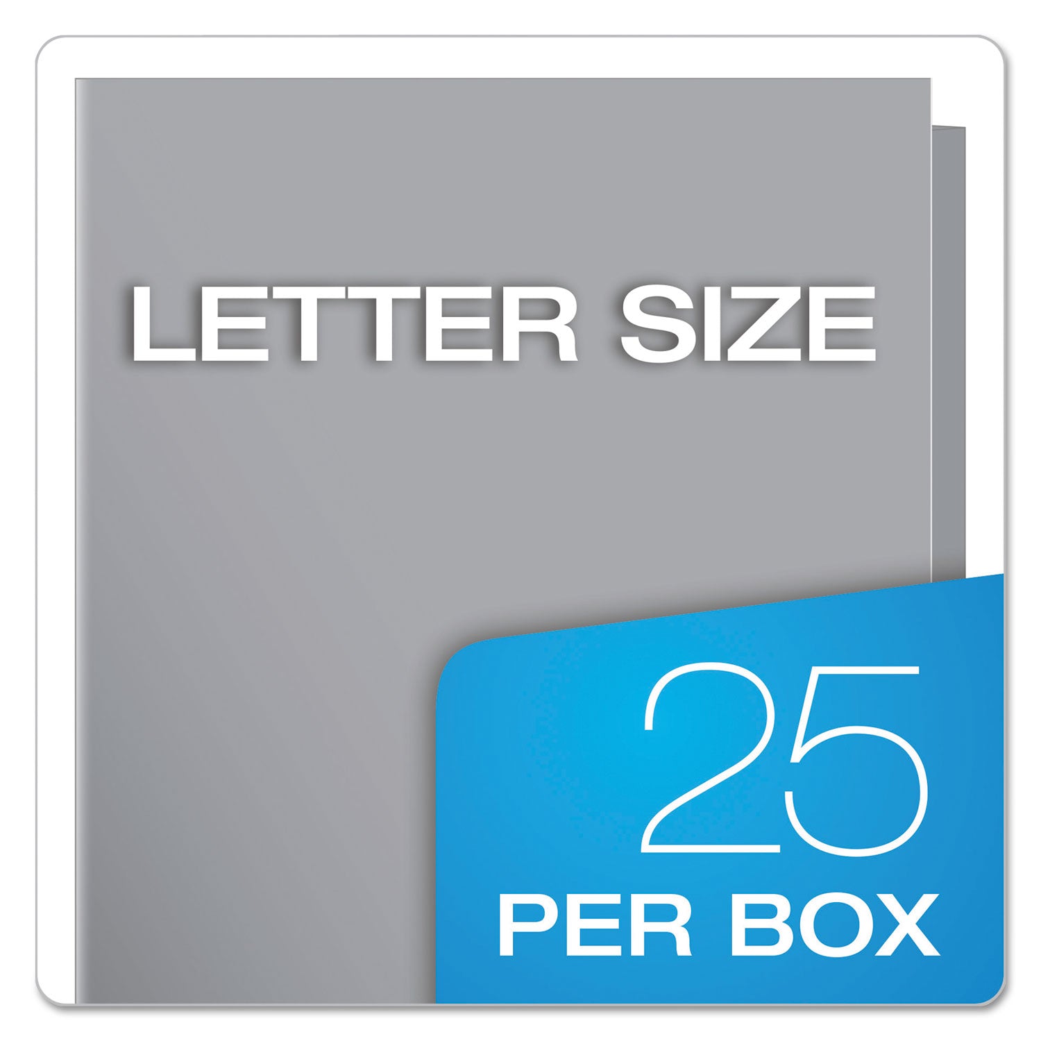 High Gloss Laminated Paperboard Folder, 100-Sheet Capacity, 11 x 8.5, Gray, 25/Box - 