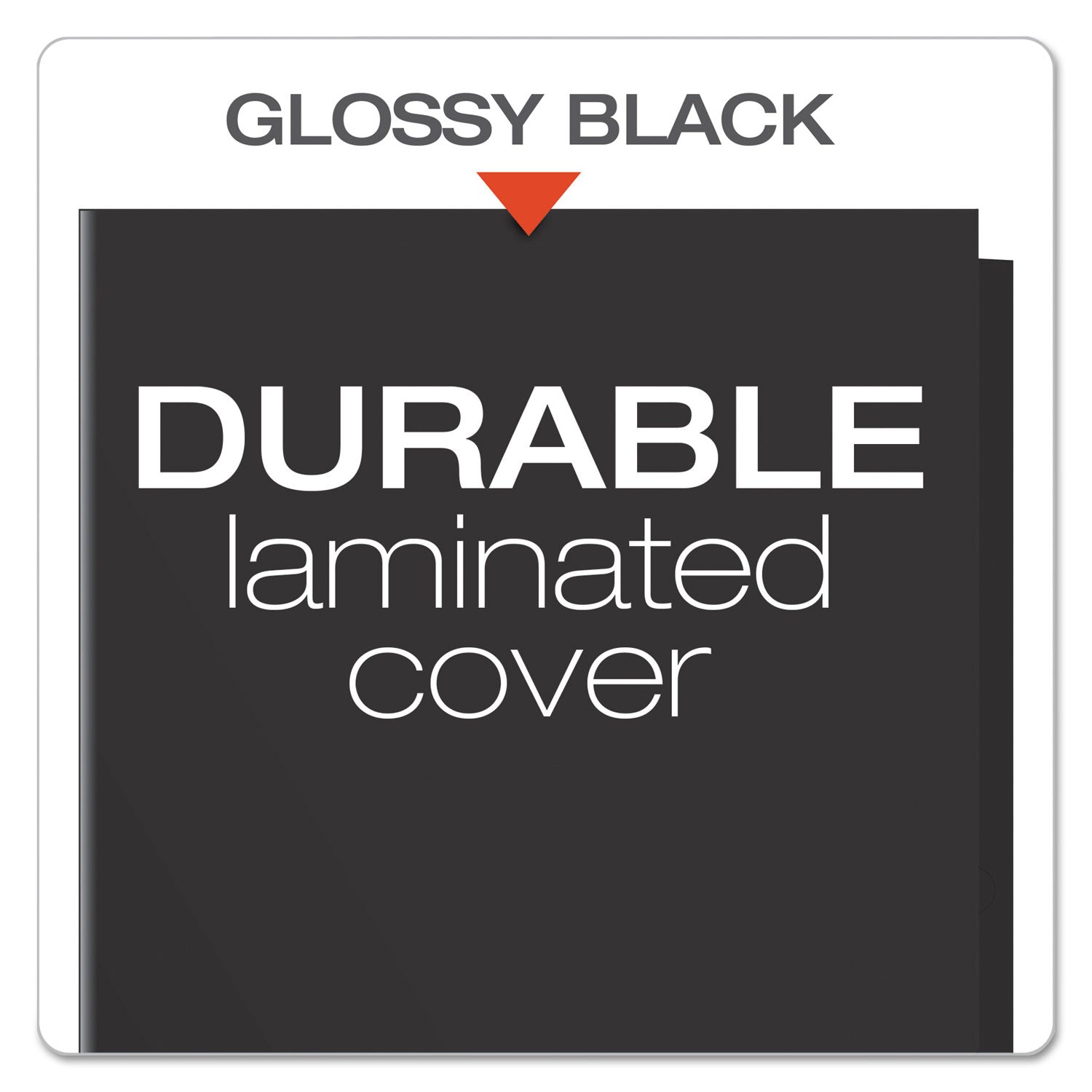 High Gloss Laminated Paperboard Folder, 100-Sheet Capacity, 11 x 8.5, Black, 25/Box - 