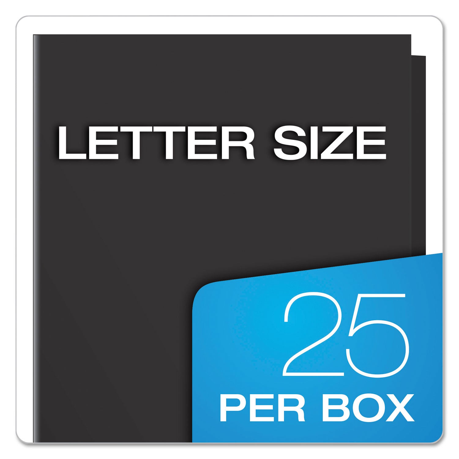 High Gloss Laminated Paperboard Folder, 100-Sheet Capacity, 11 x 8.5, Black, 25/Box - 